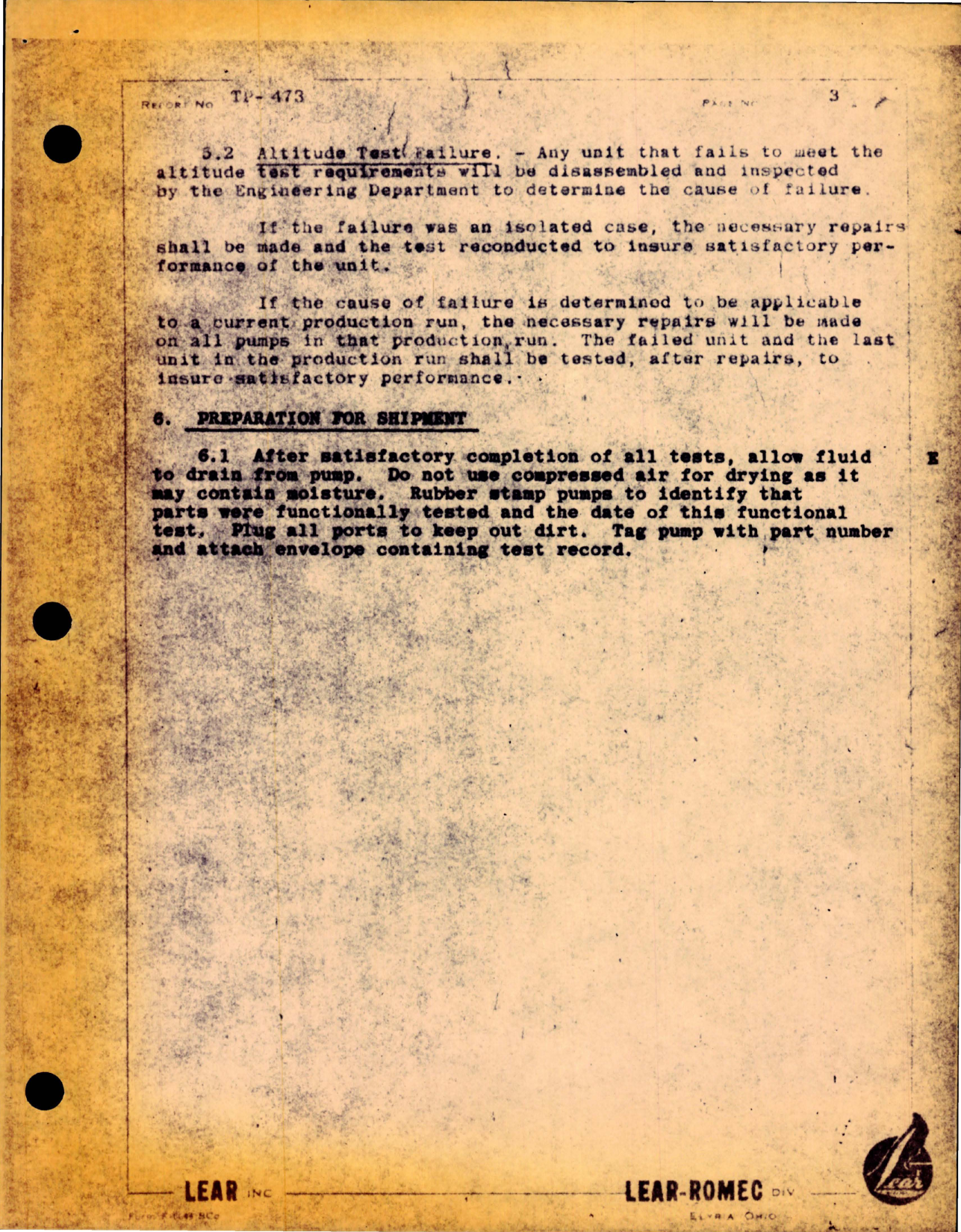 Sample page 5 from AirCorps Library document: Production Test Procedure for Motor Driven Submerged Fuel Booster Pump - Model RR12150 