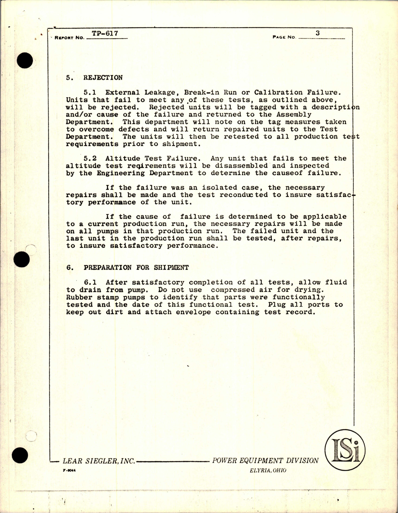 Sample page 5 from AirCorps Library document: Production Test Procedure for Motor Driven Submerged Fuel Booster Pump - Model RR12040F 