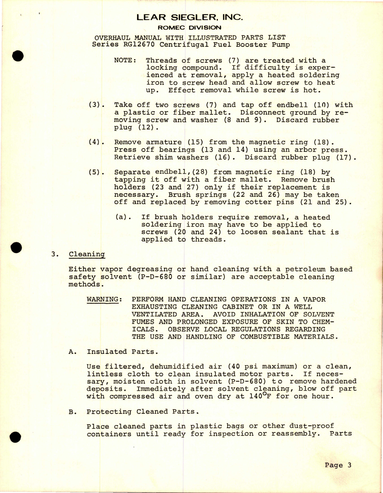 Sample page 5 from AirCorps Library document: Overhaul Manual with Parts List for Centrifugal Fuel Booster Pump - Series RG12670 