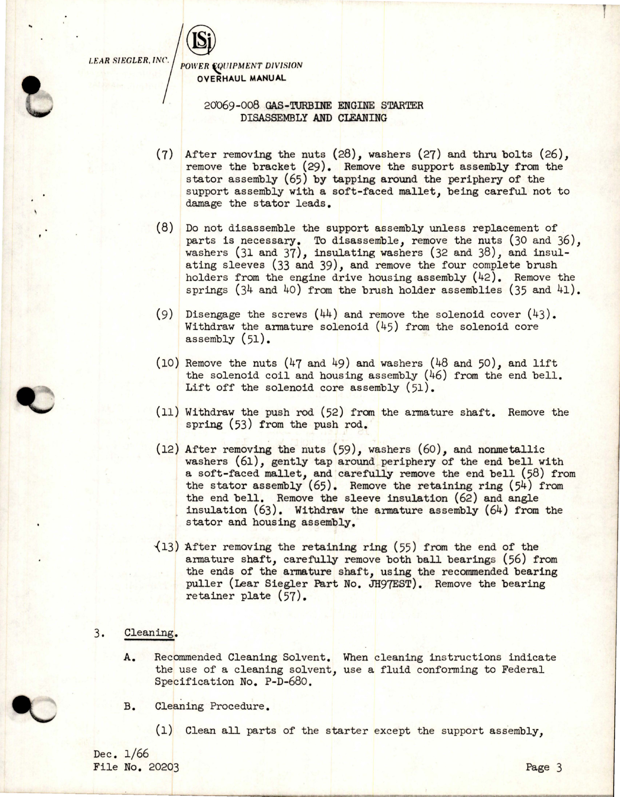 Sample page 7 from AirCorps Library document: Overhaul Instructions with Parts Breakdown for Gas-Turbine Engine Starter - Models 20069-005, 20069-008 