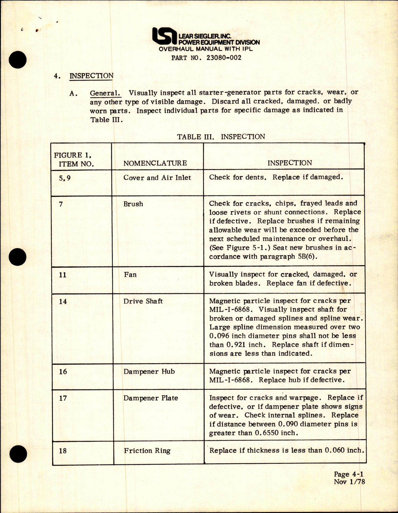 Sample page 9 from AirCorps Library document: Overhaul Manual with Illustrated Parts List for DC Starter Generator - Part 23080 Series