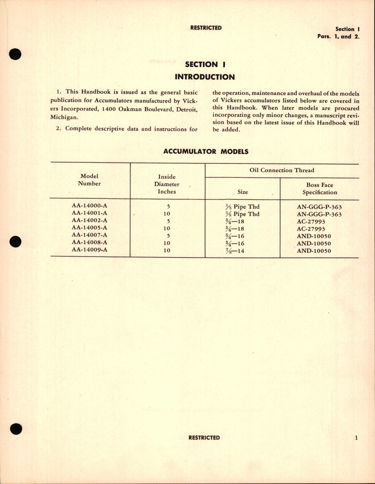 Sample page 5 from AirCorps Library document: Handbook Of Instructions with Parts Catalog for Aircraft Accumulators AA-14000-A Series