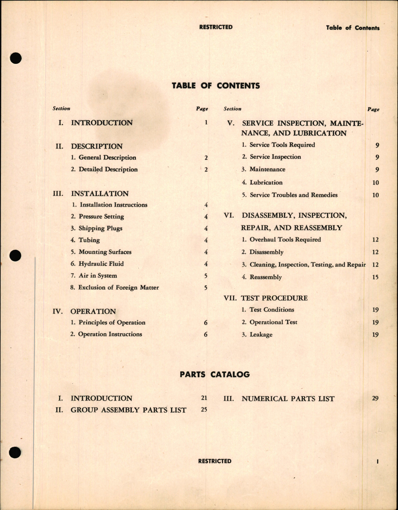 Sample page 5 from AirCorps Library document: Handbook Of Instructions with Parts Catalog for Aircraft Relief Valves AA-11500 and AA-11600 Series