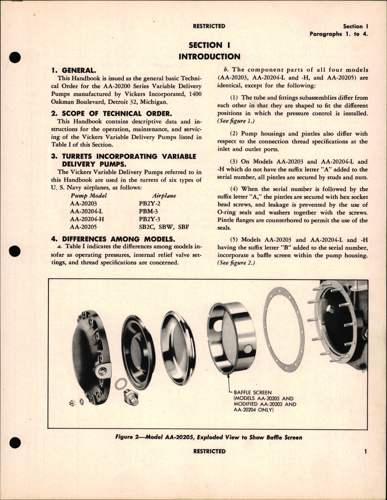 Sample page 7 from AirCorps Library document: Handbook of Instructions with Parts Catalog for Variable Delivery Pumps AA-20200 Series