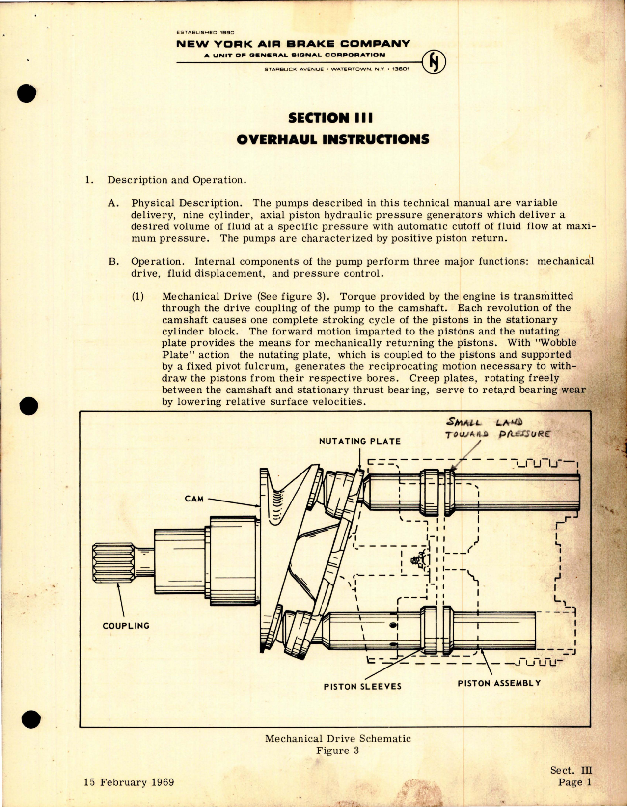 Sample page 9 from AirCorps Library document: Overhaul Instructions with Parts Breakdown for Stratopower Hydraulic Pump - 66 W Series 