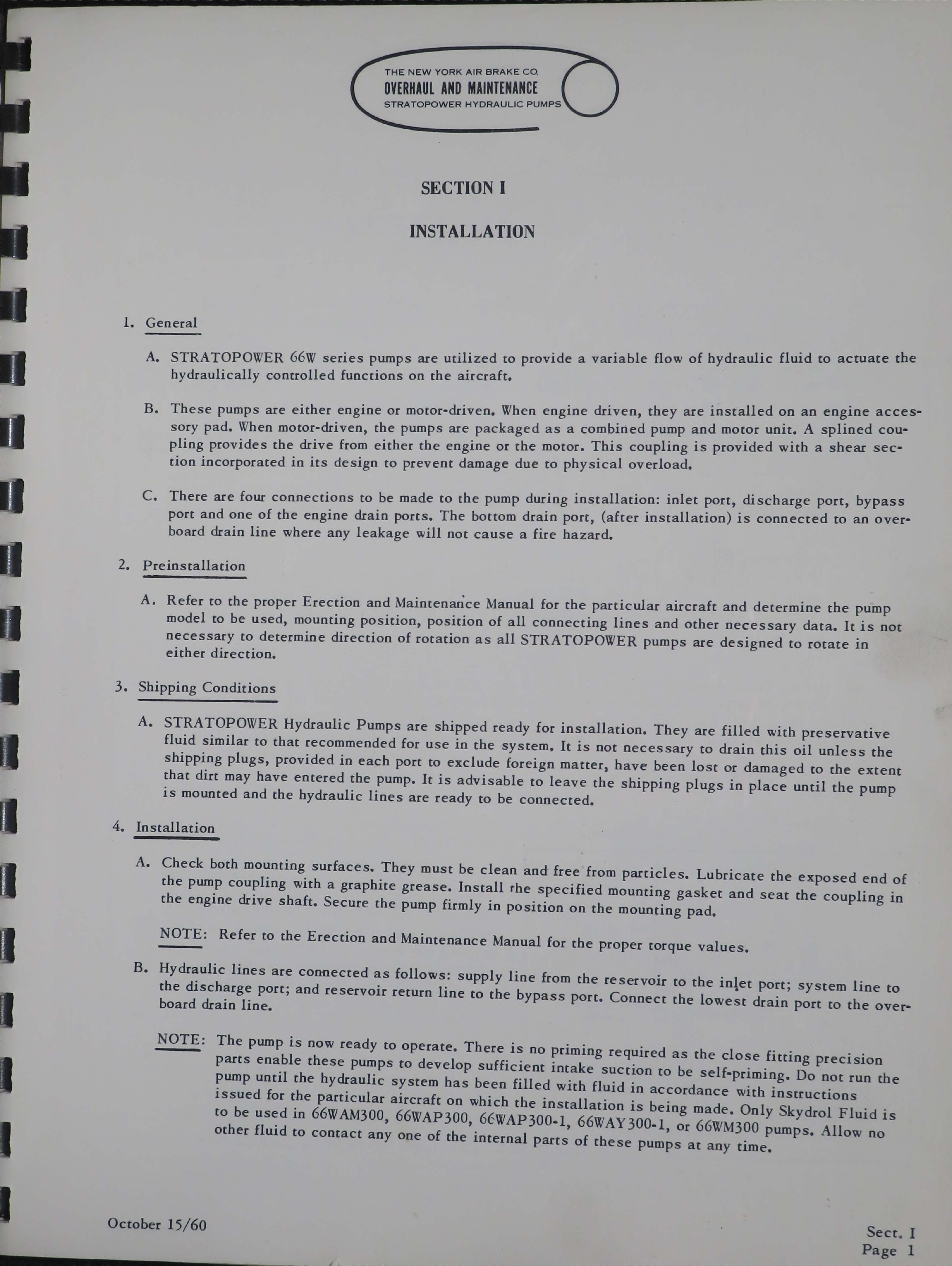 Sample page 9 from AirCorps Library document: Overhaul and Maintenance for Stratopower Hydraulic Pump - Model 66W Series - Temporary Revision No. 1