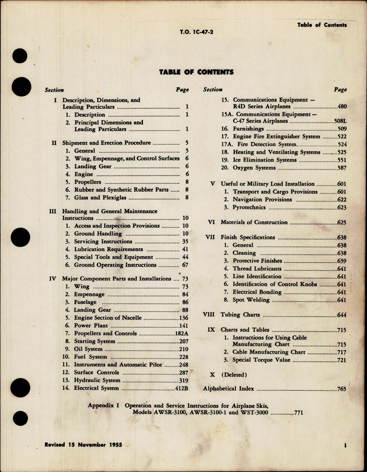 Sample page 7 from AirCorps Library document: Erection and Maintenance Instructions for C-47 and R4D Series