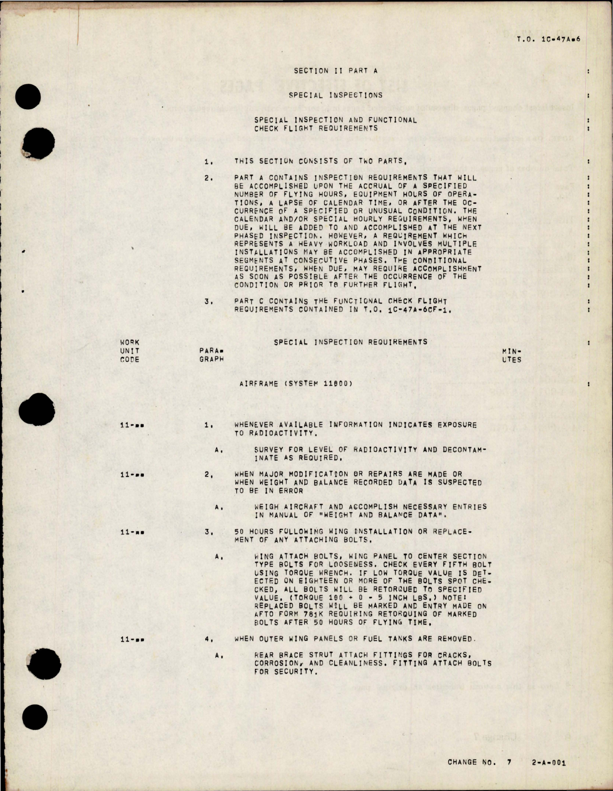 Sample page 7 from AirCorps Library document: Scheduled Inspection and Maintenance Requirements for C-47 and C-117