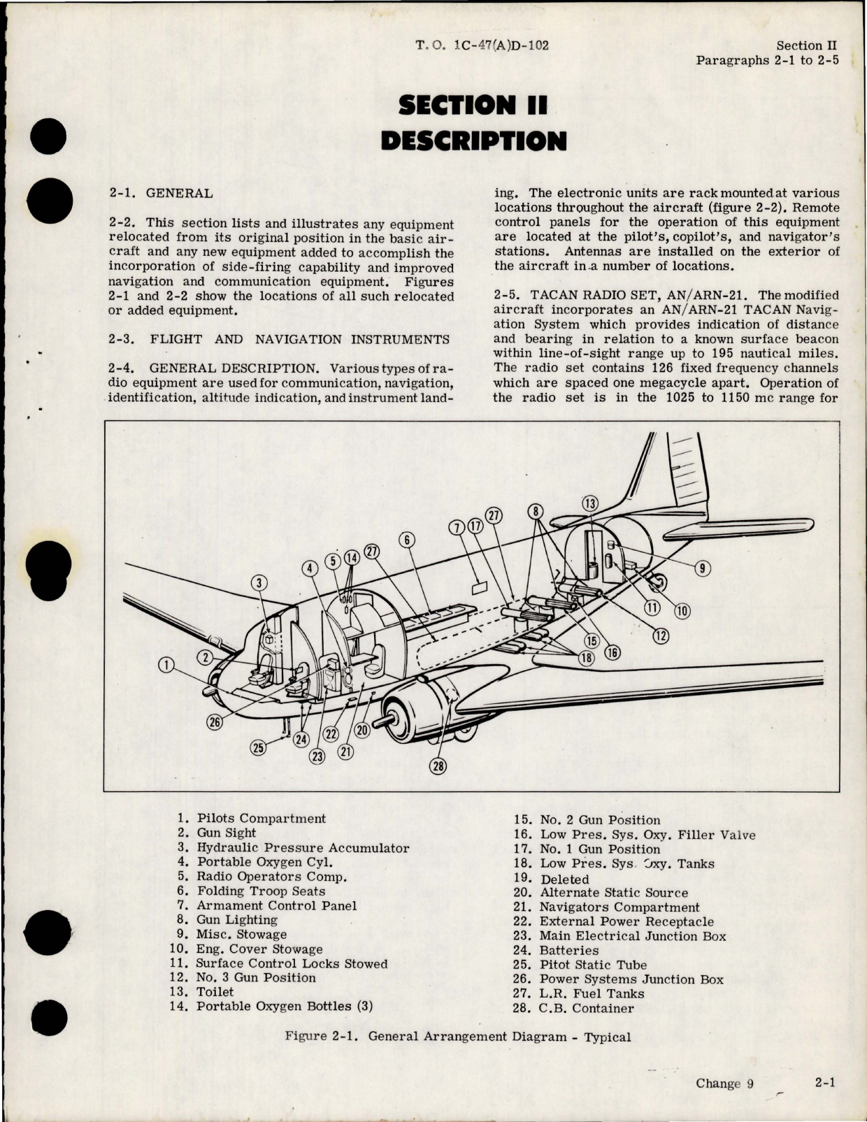 Sample page 9 from AirCorps Library document: Organizational Maintenance w Parts Breakdown for AC-47D