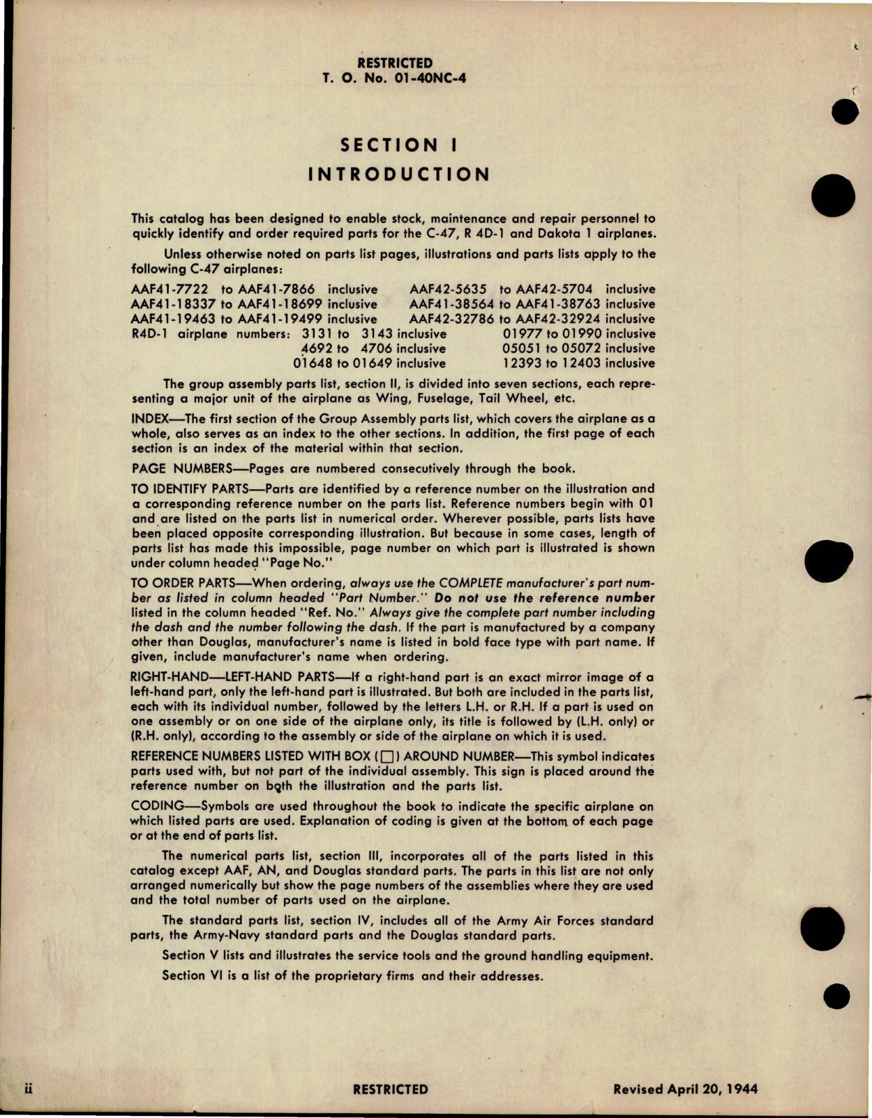 Sample page 8 from AirCorps Library document: Parts Catalog for Models C-47, R4D-1 and Dakota 1