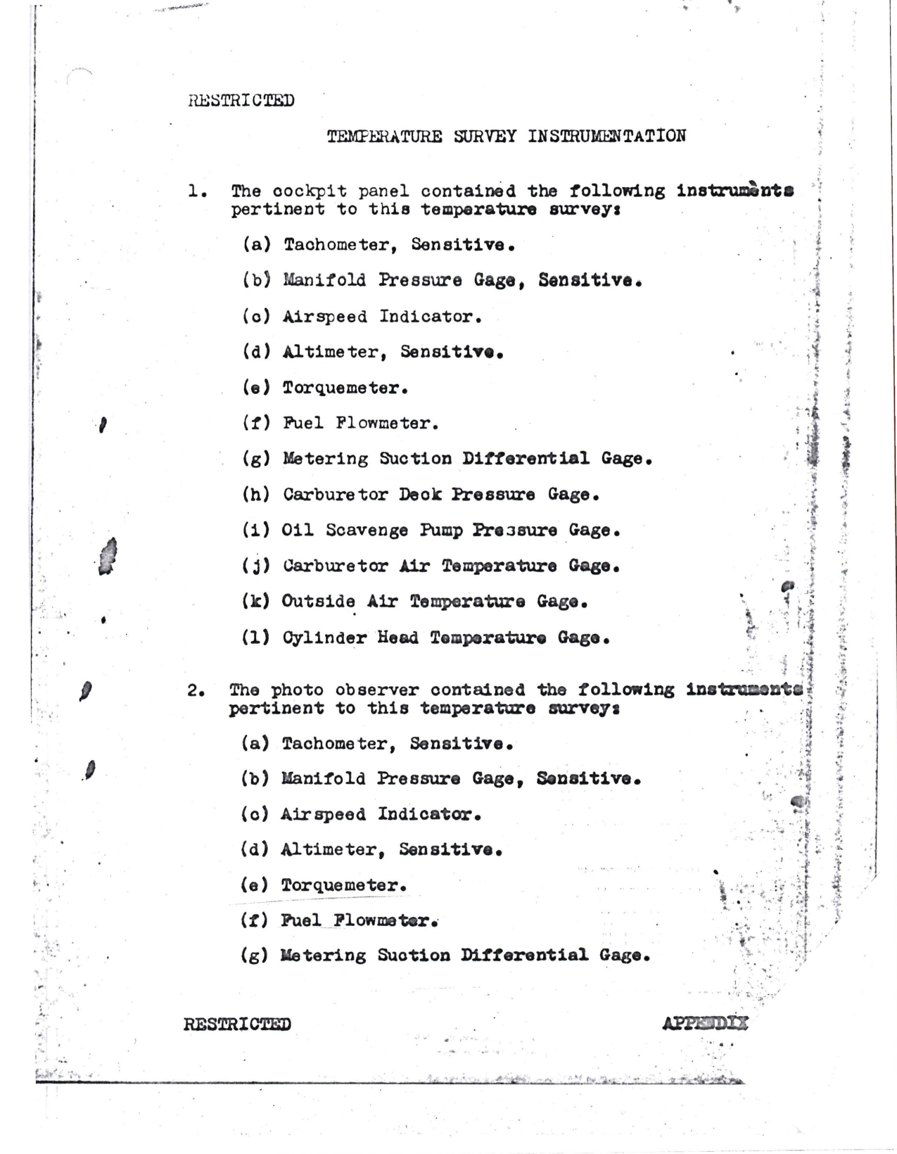 Sample page 9 from AirCorps Library document: Report of Flight Test Divsion on Temperature Survey Phase of Service Acceptance Trials for F8F-2