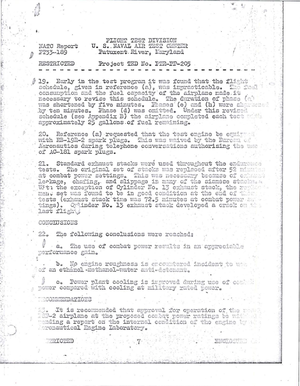 Sample page 9 from AirCorps Library document: Final Report on Combat Power Evaluation on F8F-2