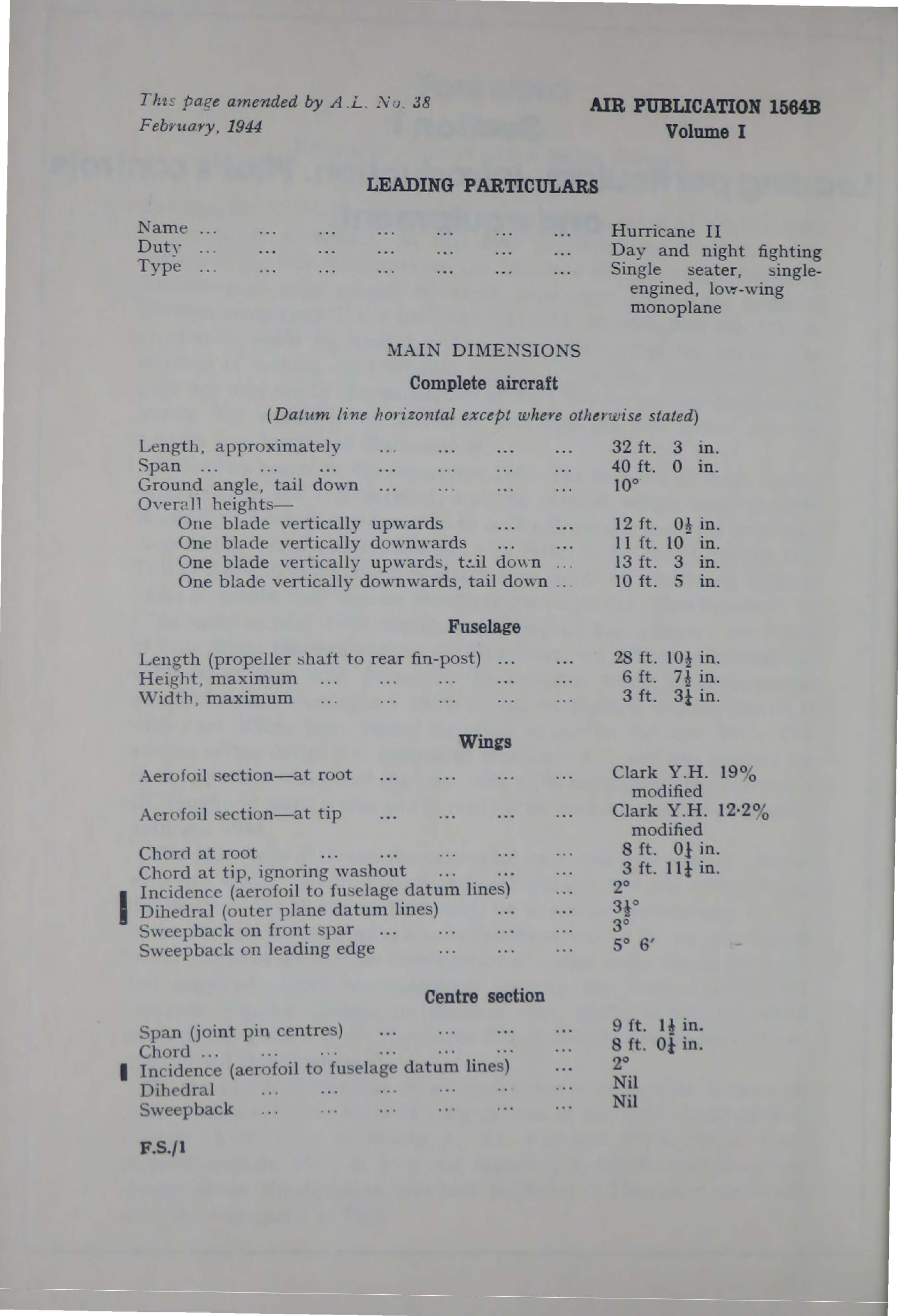 Sample page 5 from AirCorps Library document: Manual for Hawker Hurricane II, IIA, IIB, IIC, IID, IV and Sea Hurricane IIB and IIC (1941-1945)