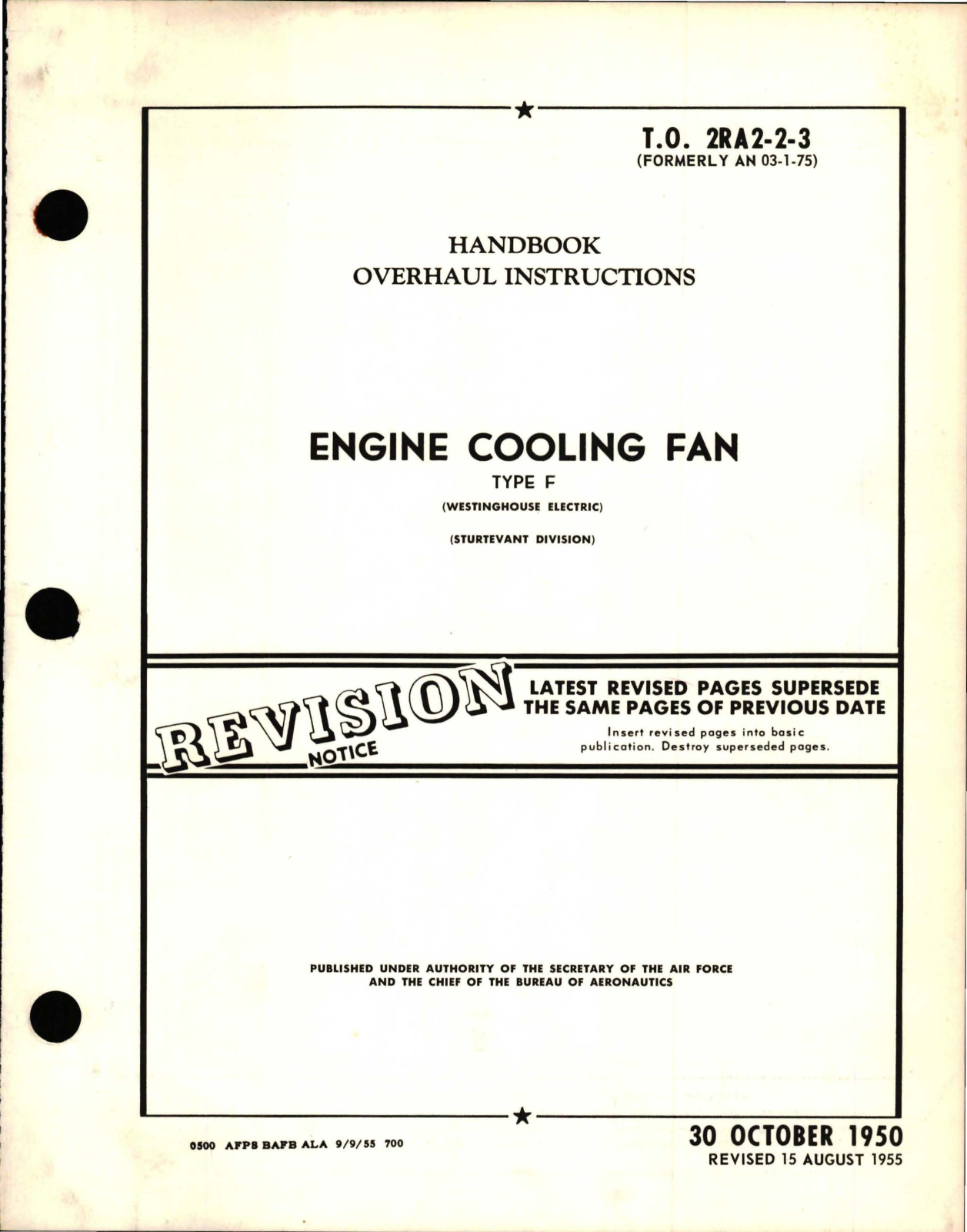 Sample page 1 from AirCorps Library document: Overhaul Instructions for Engine Cooling Fan - Type F