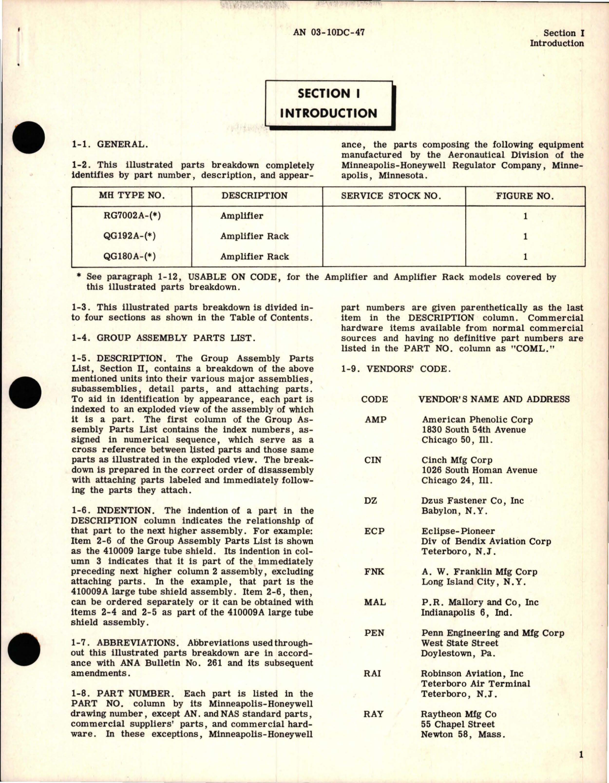 Sample page 5 from AirCorps Library document: Illustrated Parts Breakdown for Amplifier and Amplifier Rack