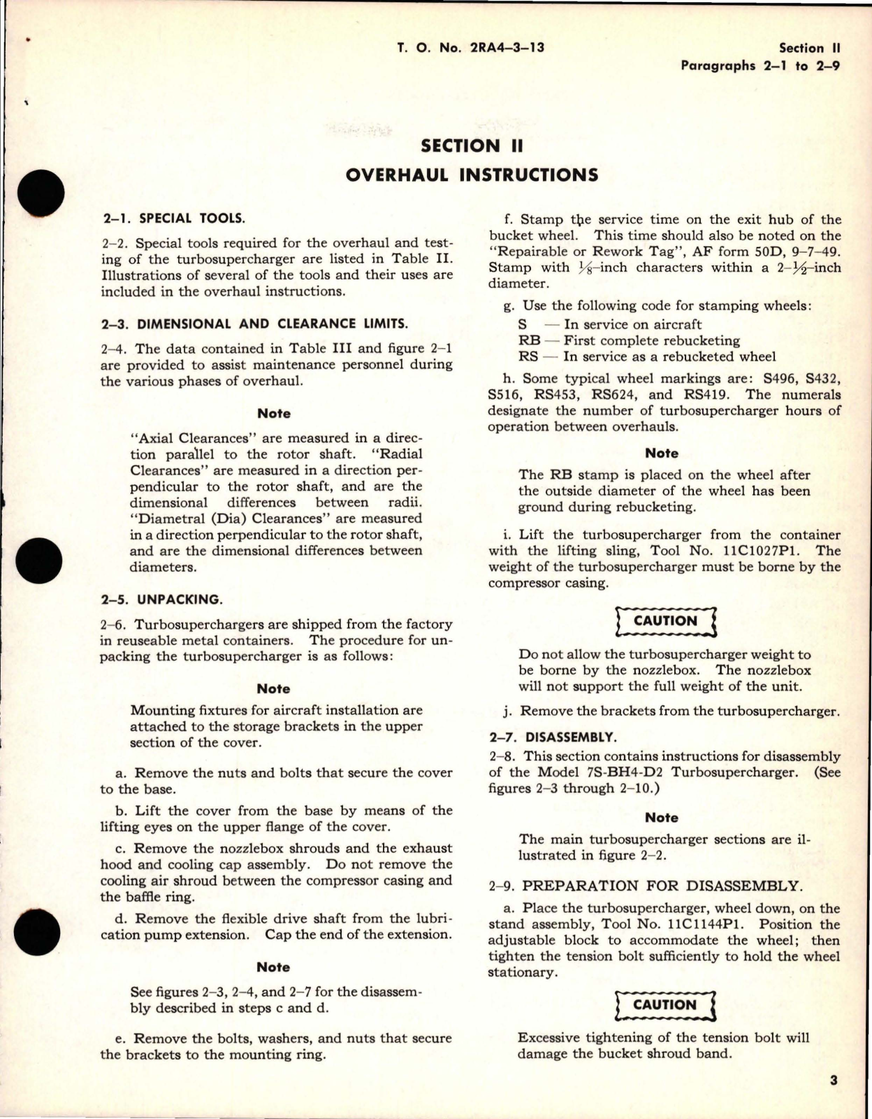 Sample page 9 from AirCorps Library document: Overhaul Instructions for Turbosupercharger - Models 7S-BH4-A1, 7S-BH4-B1, 7S-BH4-B2, and 7S-BH4-D2