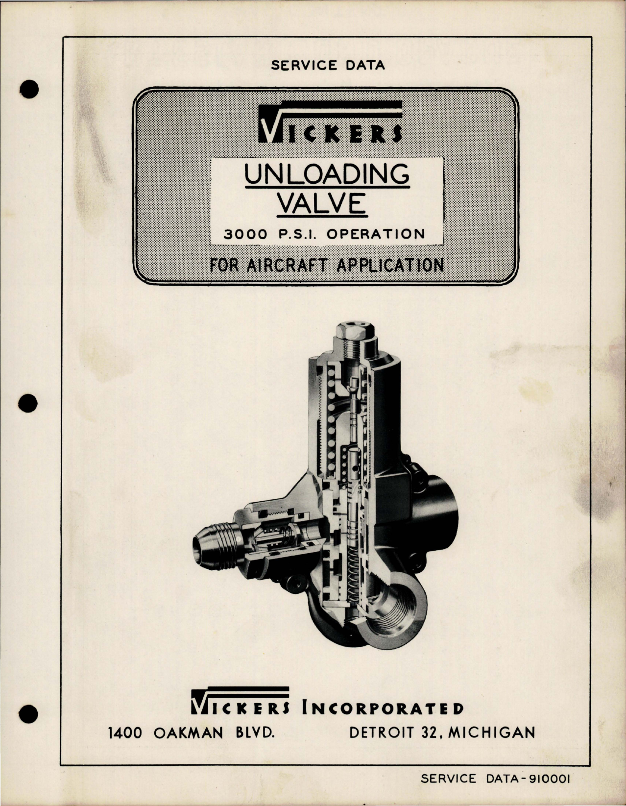 Sample page 1 from AirCorps Library document: Installation, Operation and Maintenance for Unloading Valve - 3000 PSI Operation
