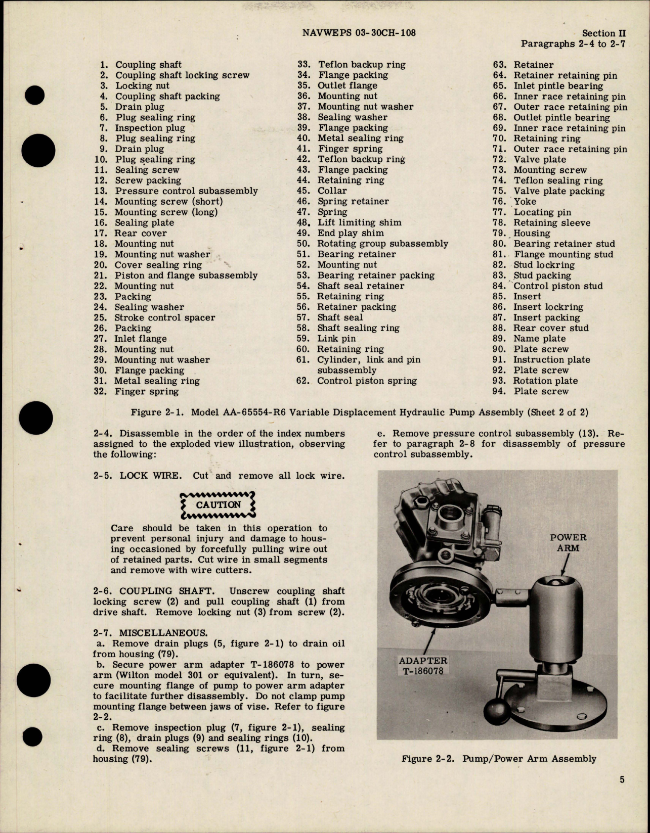 Sample page 9 from AirCorps Library document: Overhaul Instructions for Hydraulic Pump Assembly