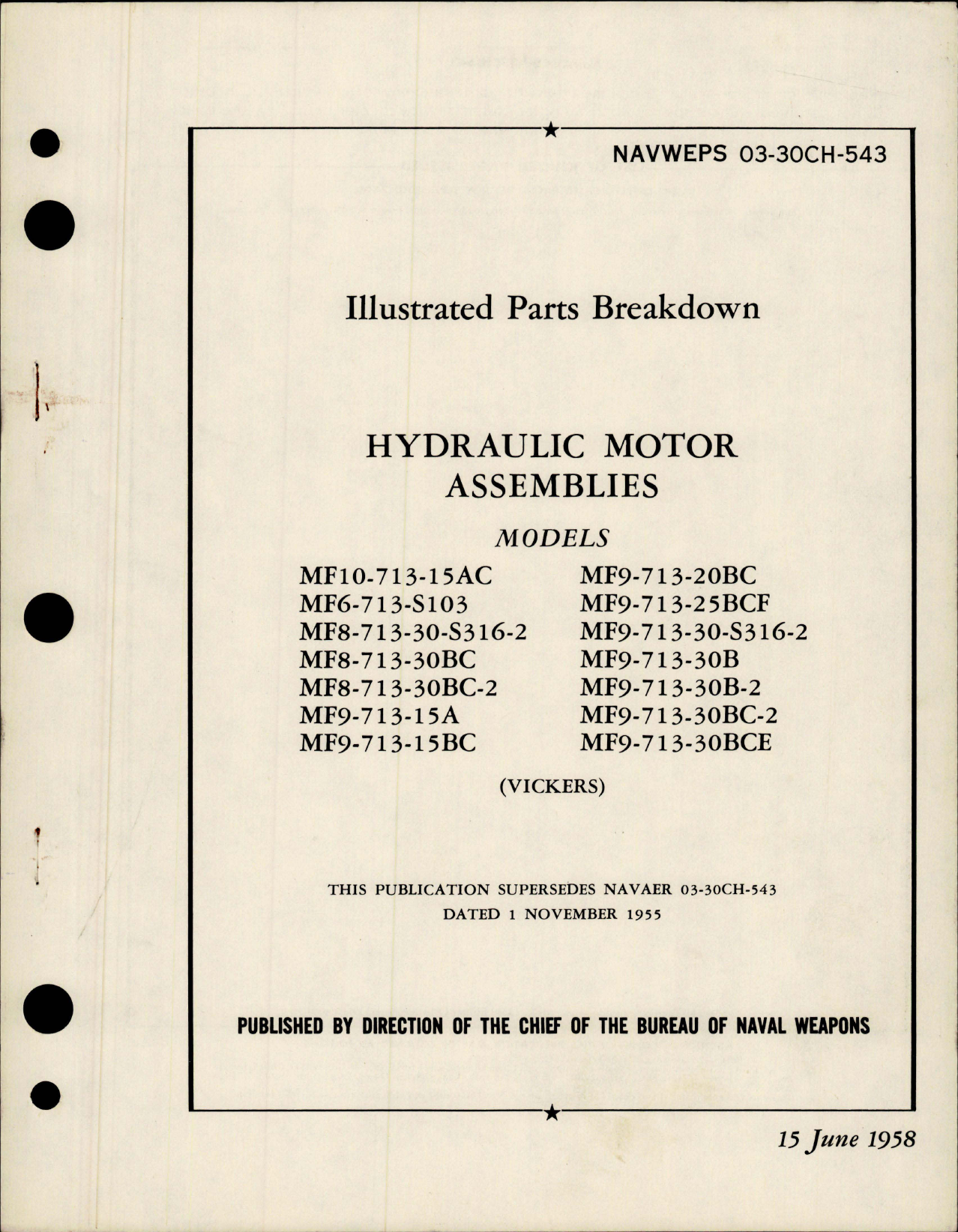 Sample page 1 from AirCorps Library document: Illustrated Parts Breakdown for Hydraulic Motor Assemblies