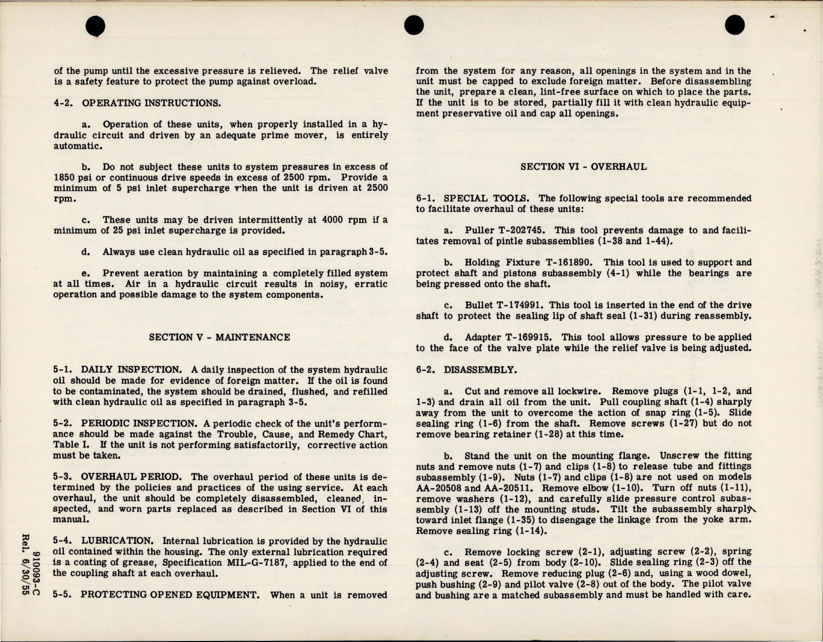 Sample page 5 from AirCorps Library document: Overhaul Instructions for Variable Displacement Pumps - AA-20500 Series