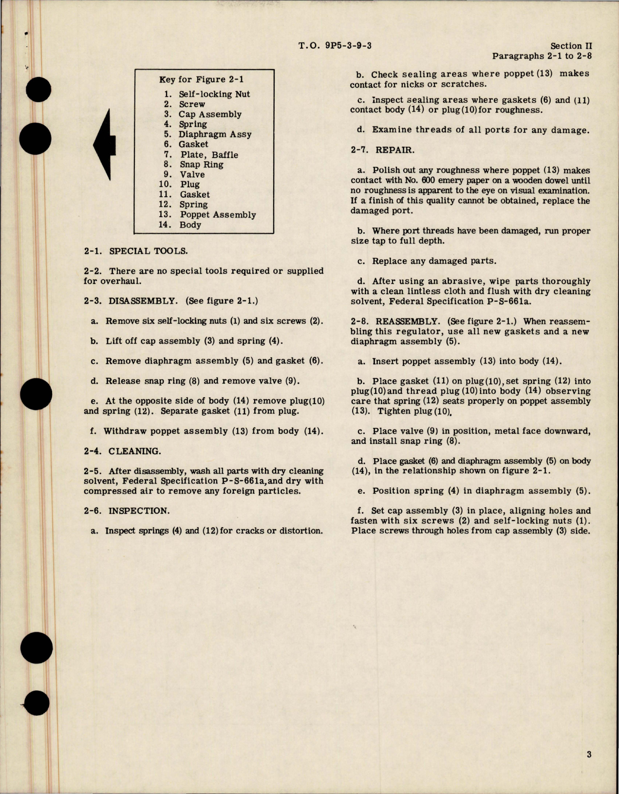 Sample page 5 from AirCorps Library document: Overhaul Instructions for Hydraulic Reservoir Pressure Regulator - Parts 211555, 211697 