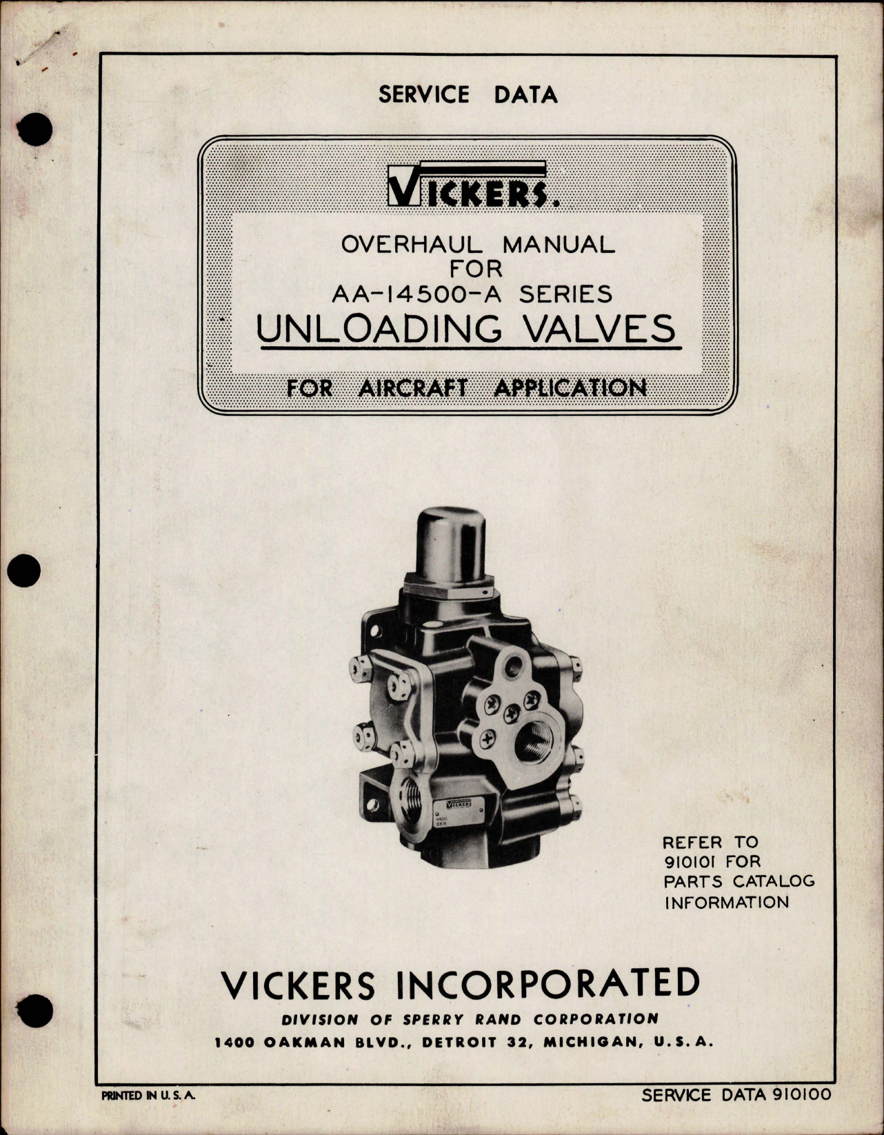 Sample page 1 from AirCorps Library document: Overhaul Manual for Unloading Valves - AA-14500-A Series