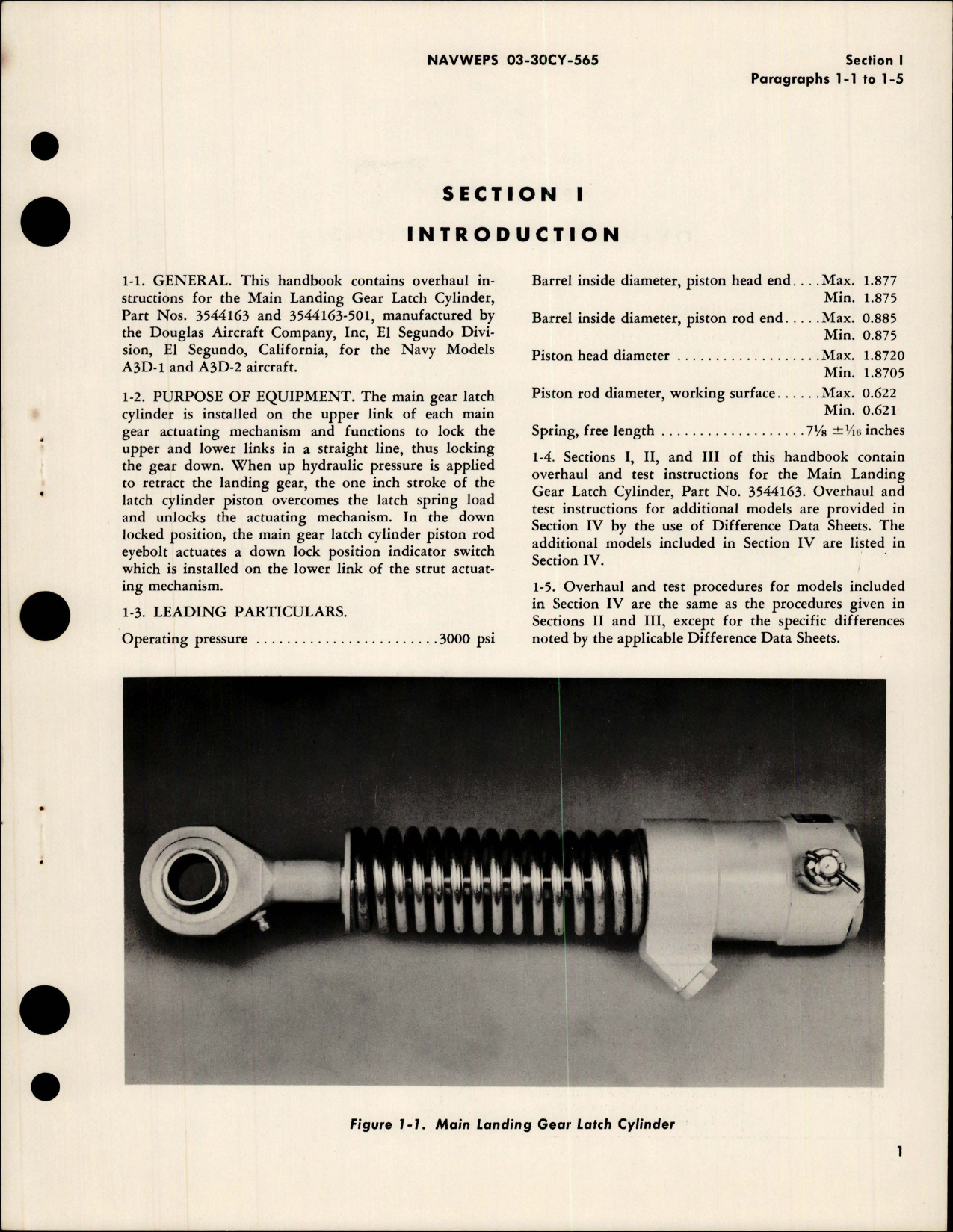 Sample page 5 from AirCorps Library document: Overhaul Instructions for Main Landing Gear Latch Cylinder - Parts 3544163 and 3544163-501 