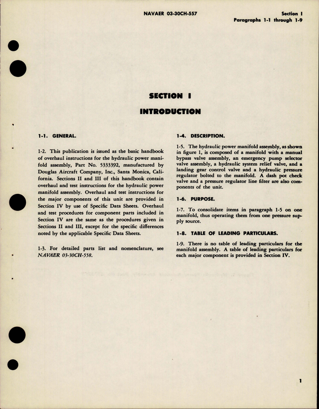 Sample page 5 from AirCorps Library document: Overhaul Instructions for Hydraulic Power Manifold Assembly - Part 5333392 