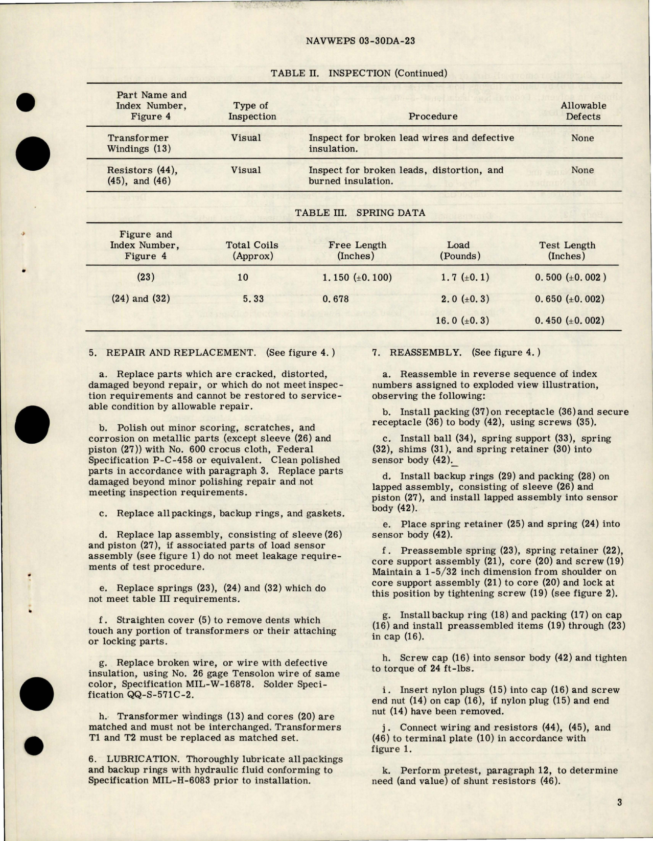 Sample page 5 from AirCorps Library document: Overhaul Instructions with Parts for Hydraulic Load Sensor Assembly - Part 27500-1 