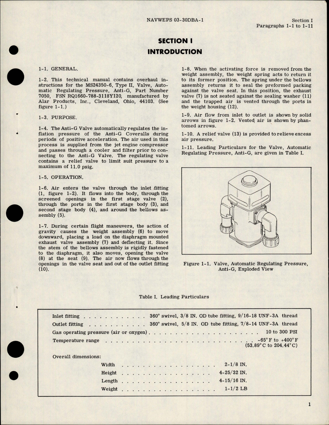 Sample page 5 from AirCorps Library document: Overhaul Instructions for Automatic Pressure Regulating Anti-G Valve - MS24350-6 - Type III - Model 7050 