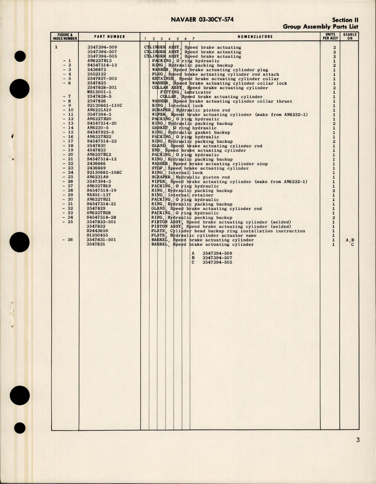 Sample page 5 from AirCorps Library document: Illustrated Parts Breakdown for Speed Brake Actuating Cylinder 