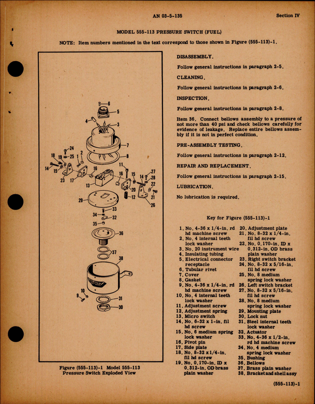 Sample page 9 from AirCorps Library document: Overhaul Instructions for Pressure Control Switches 