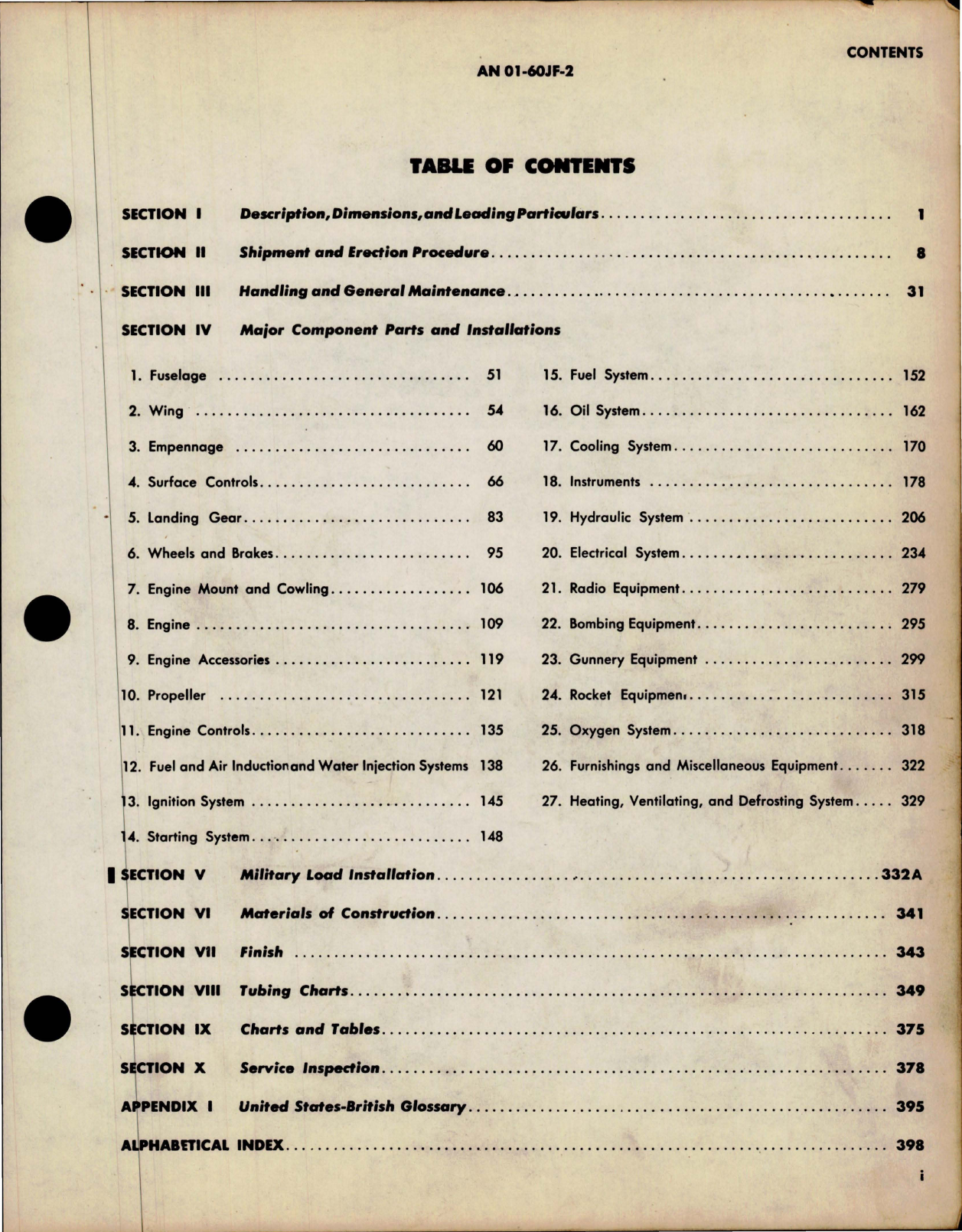 Sample page 5 from AirCorps Library document: Erection and Maintenance Instructions for the F-51H-1, F-51H-5, and F-51H-10 (P-51H-1, P-51H-5, P-51H-10)