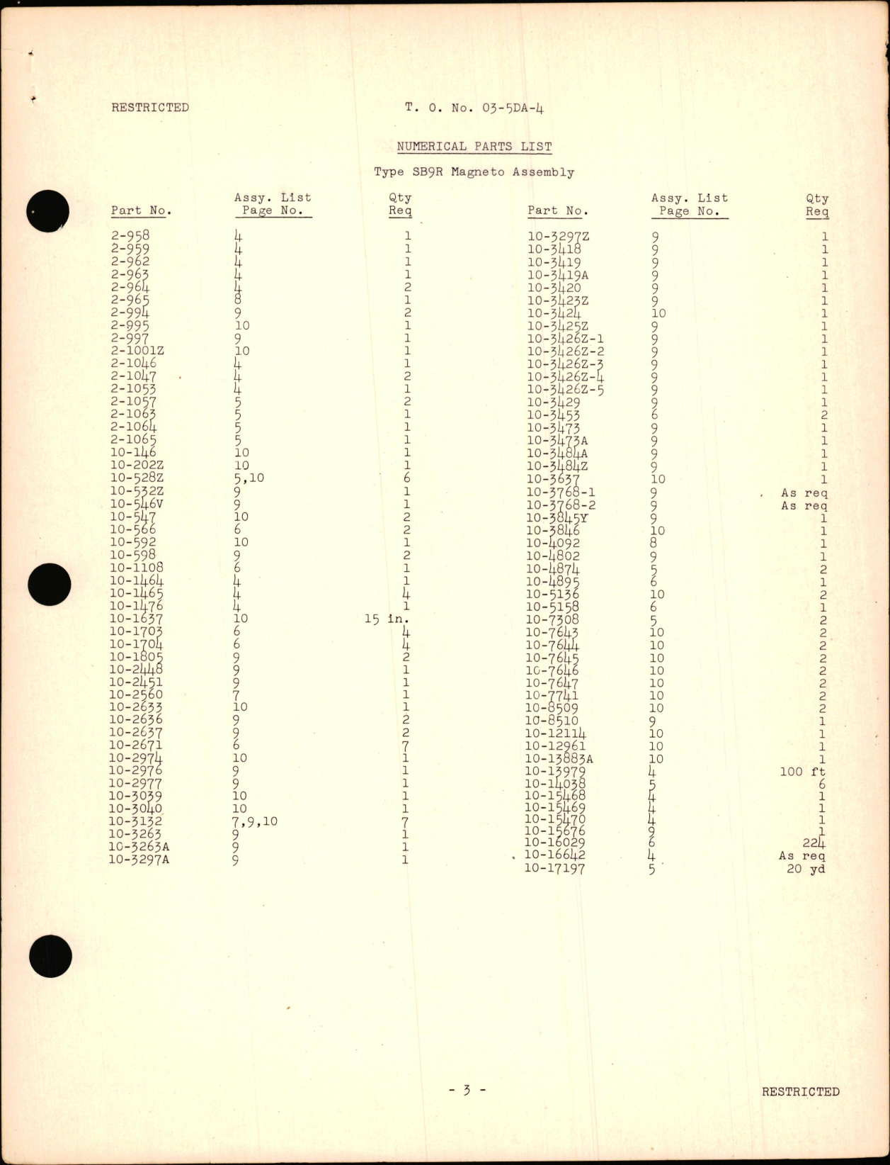 Sample page 7 from AirCorps Library document: Parts Catalog for Aircraft Magnetos