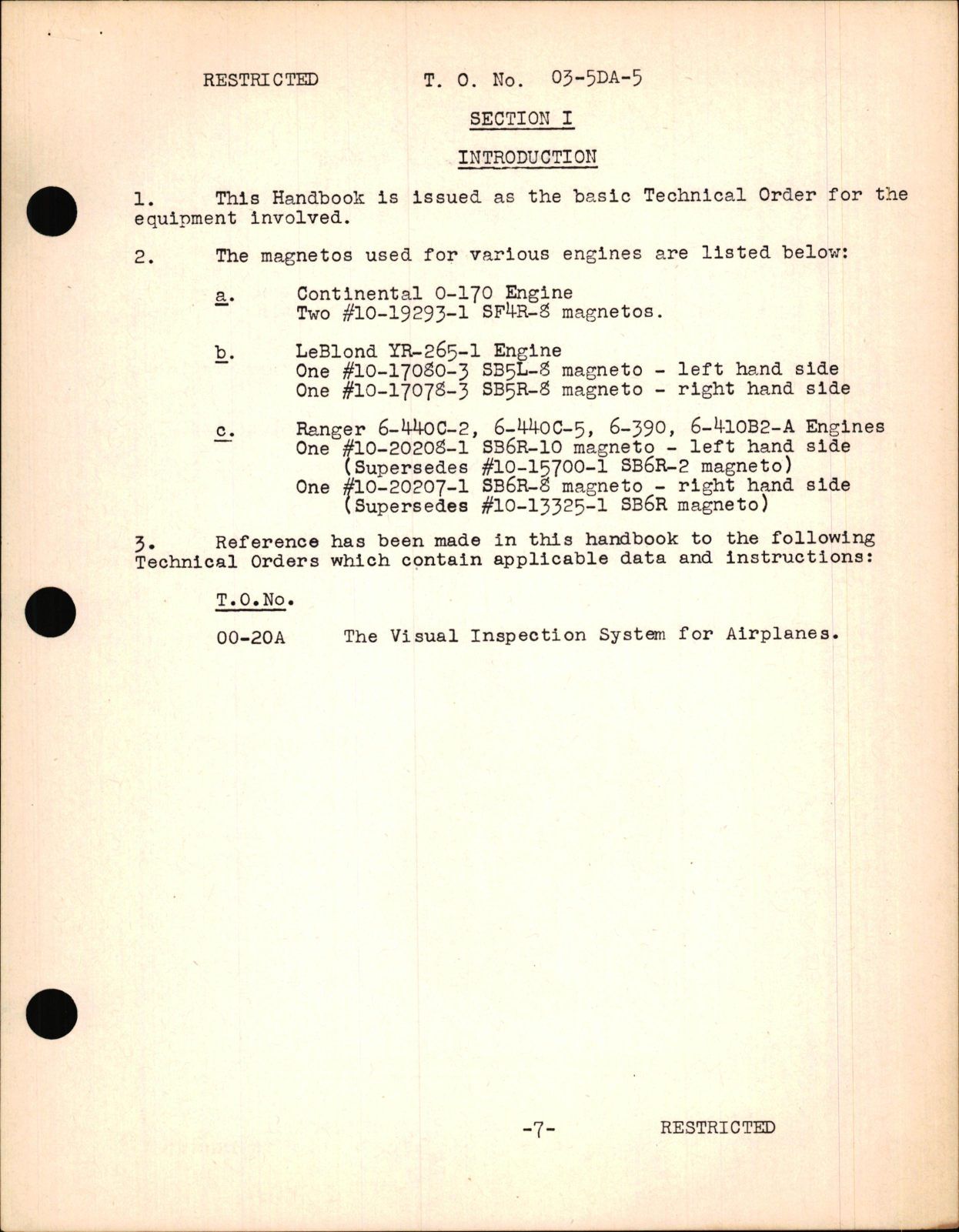 Sample page 9 from AirCorps Library document: Instructions with Parts Catalog for Type SB5L, SB5R, SB6R, & SF4L Aircraft Magnetos 