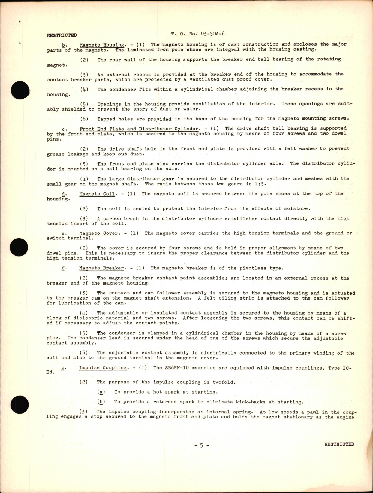 Sample page 7 from AirCorps Library document: Instructions with Parts Catalog for Type SB6RN-8 & SB6RN-10 Aircraft Magnetos