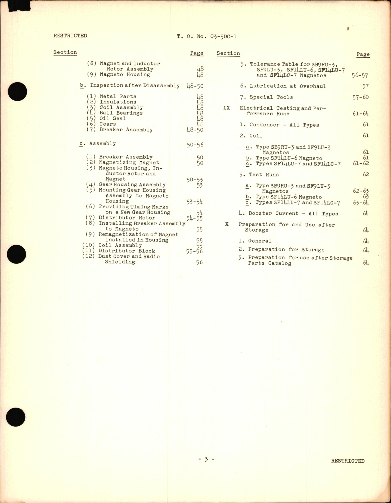 Sample page 5 from AirCorps Library document: Instructions with Parts Catalog for Types SB9RU-3, SF9LU-3, SF14LU-6, SF14LU-7, & SF14LC-7 Aircraft Magnetos