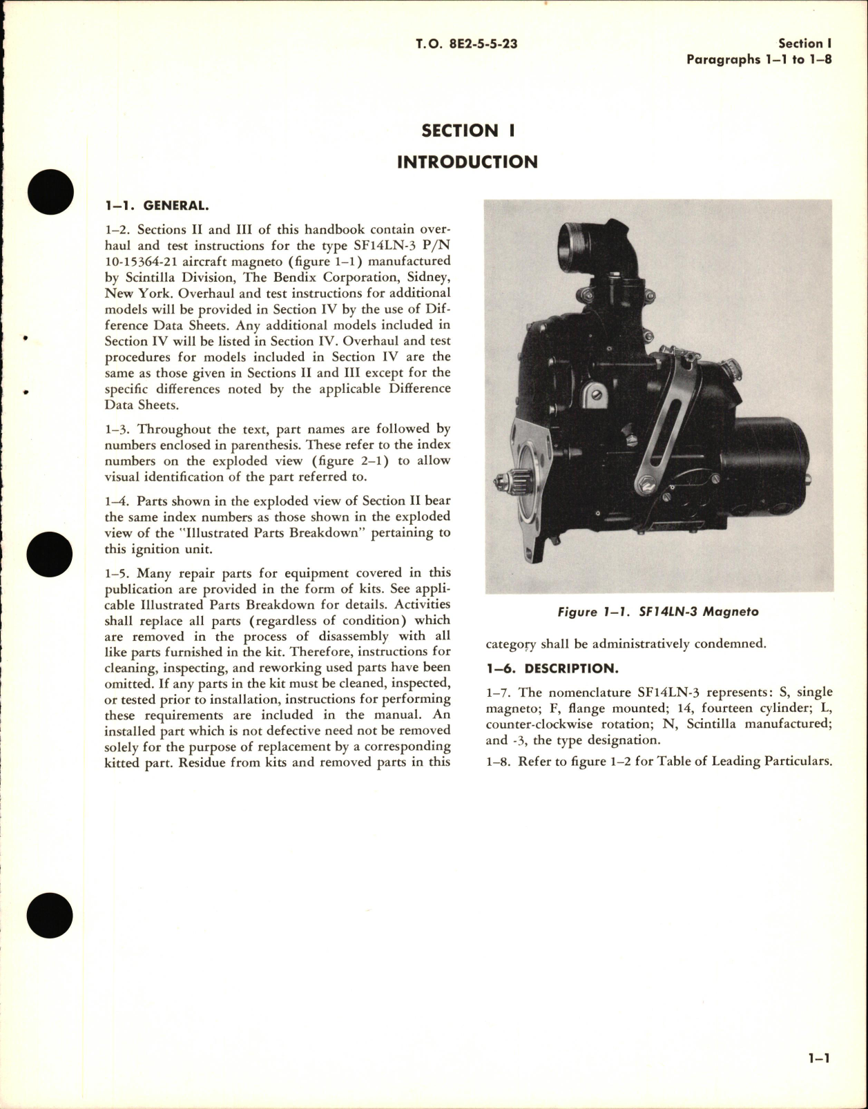 Sample page 5 from AirCorps Library document: Overhaul Manual for Aircraft Magneto Type SF14LN-3