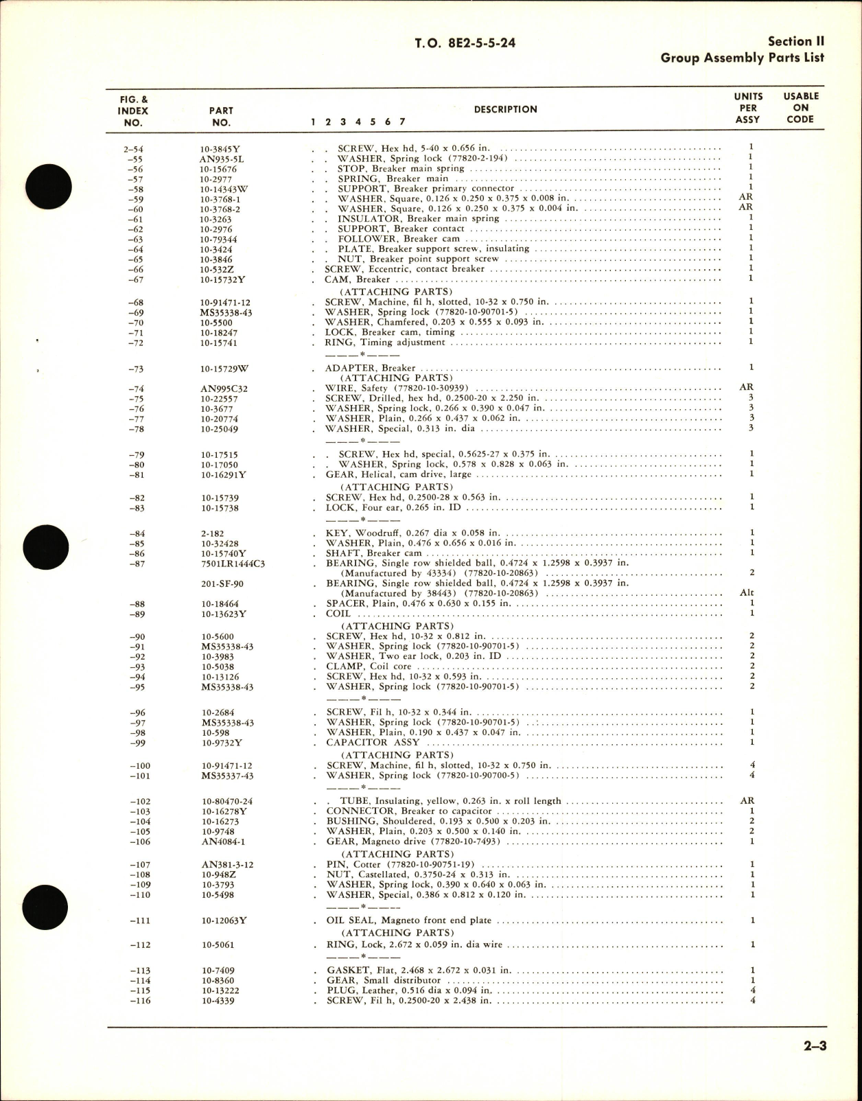 Sample page 7 from AirCorps Library document: Illustrated Parts Breakdown for Aircraft Magneto Type SF14LN3