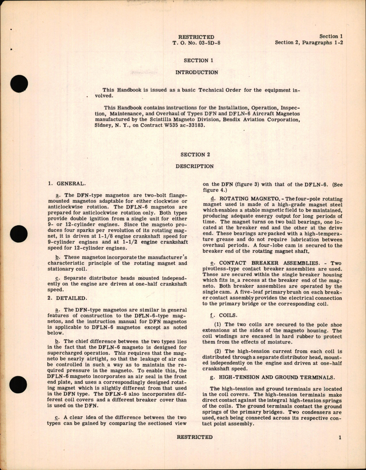 Sample page 7 from AirCorps Library document: Instructions with Parts Catalog for Types DFN and DFLN-6 Magnetos 