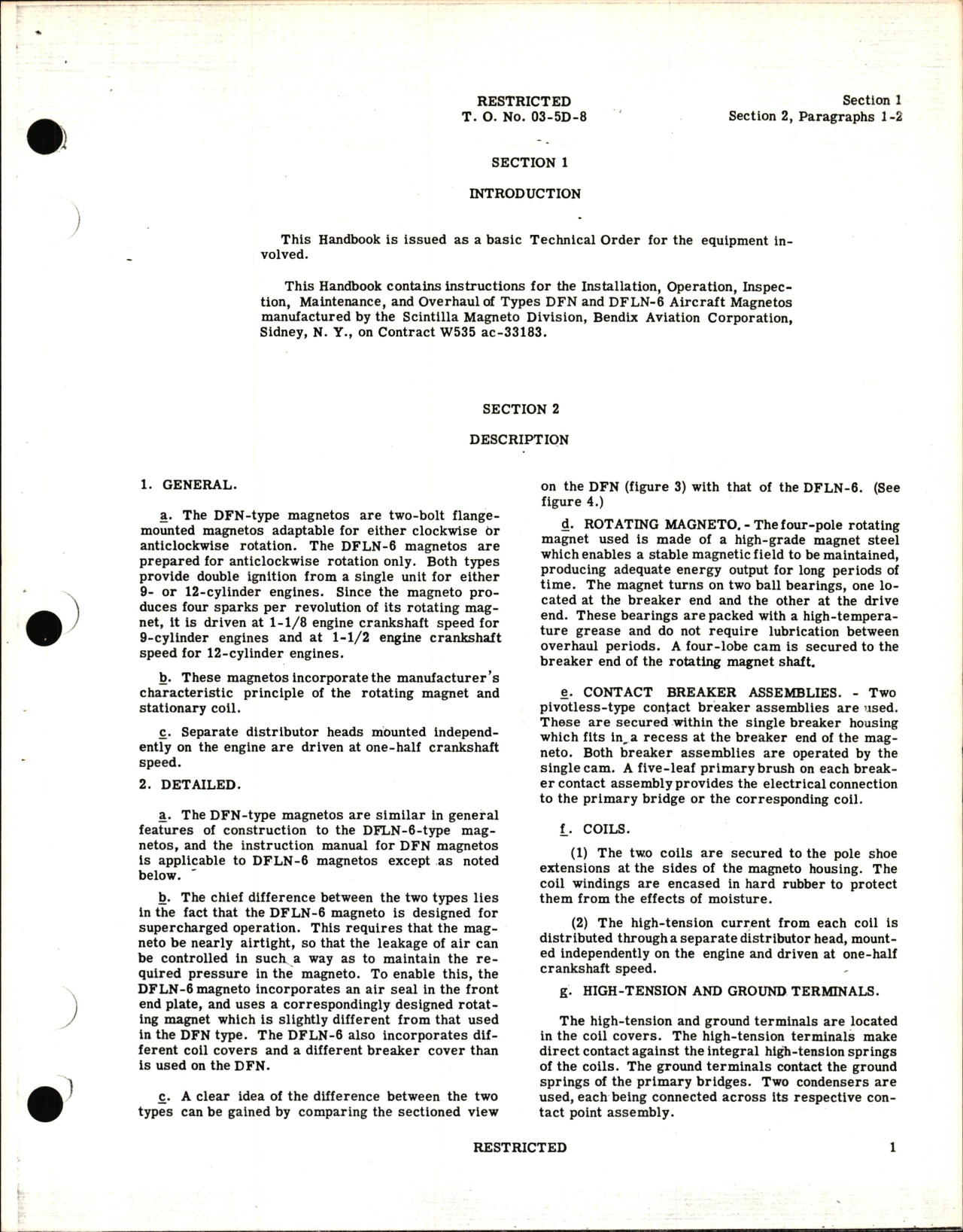 Sample page 7 from AirCorps Library document: Instructions with Parts Catalog for Types DFN and DFLN-6 Magnetos 