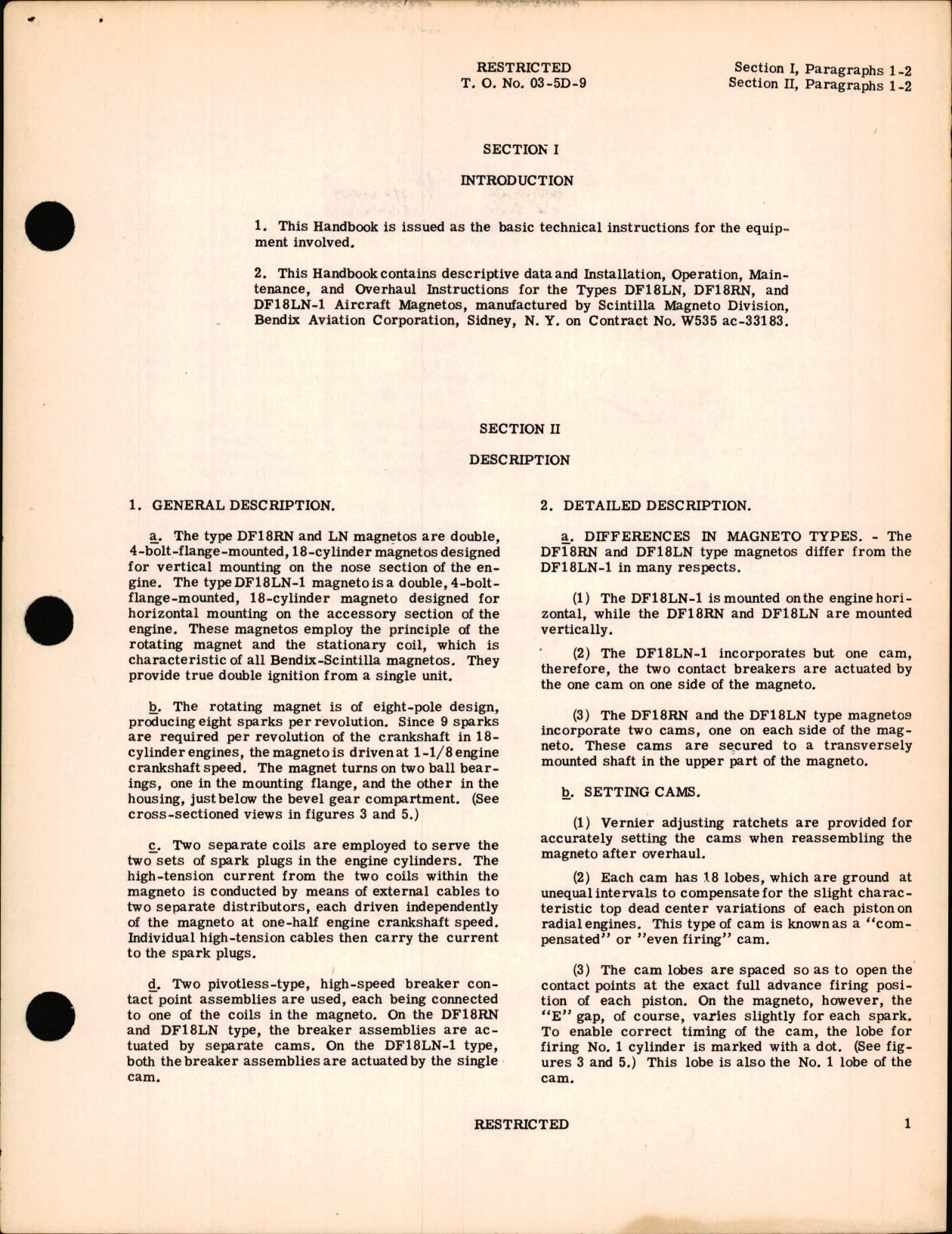 Sample page 7 from AirCorps Library document: Instructions with Parts Catalog for Type DF18LN, RN, & LN-1 Aircraft Magnetos