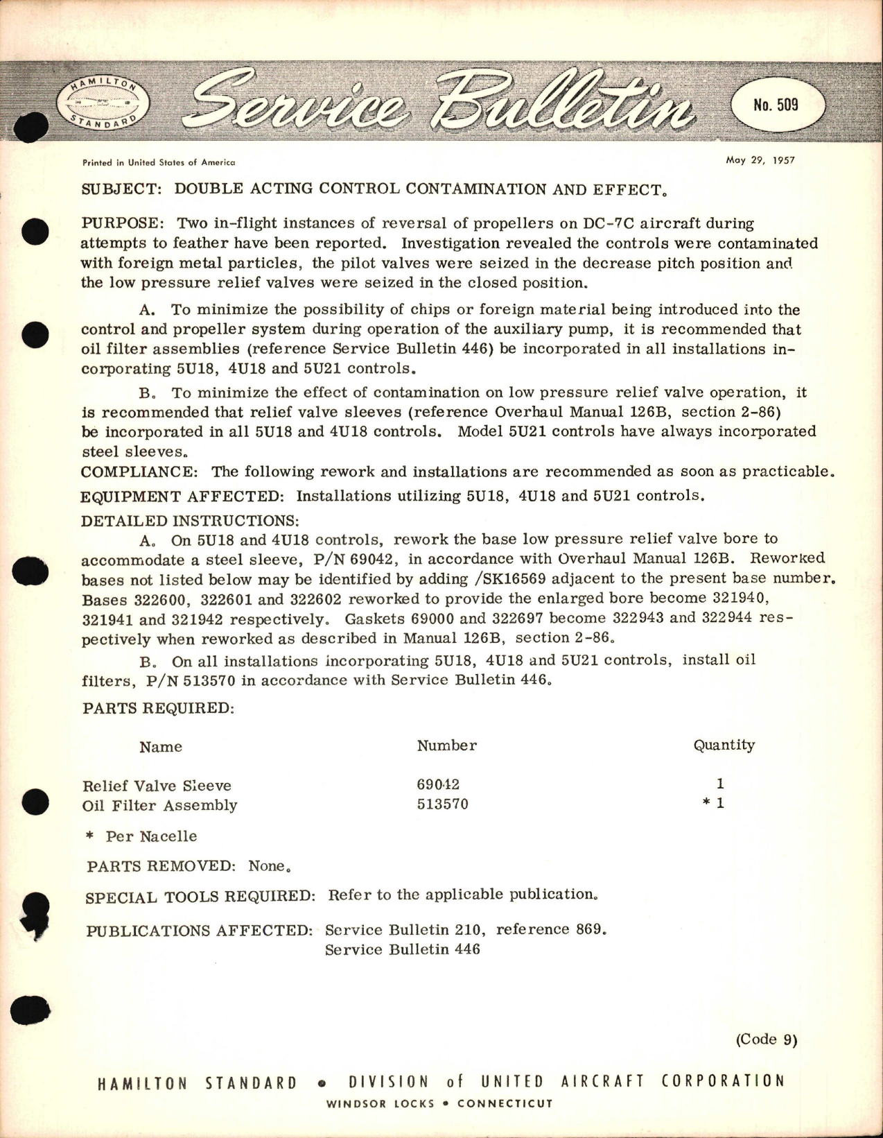 Sample page 1 from AirCorps Library document: Double Acting Control Contamination and Effect