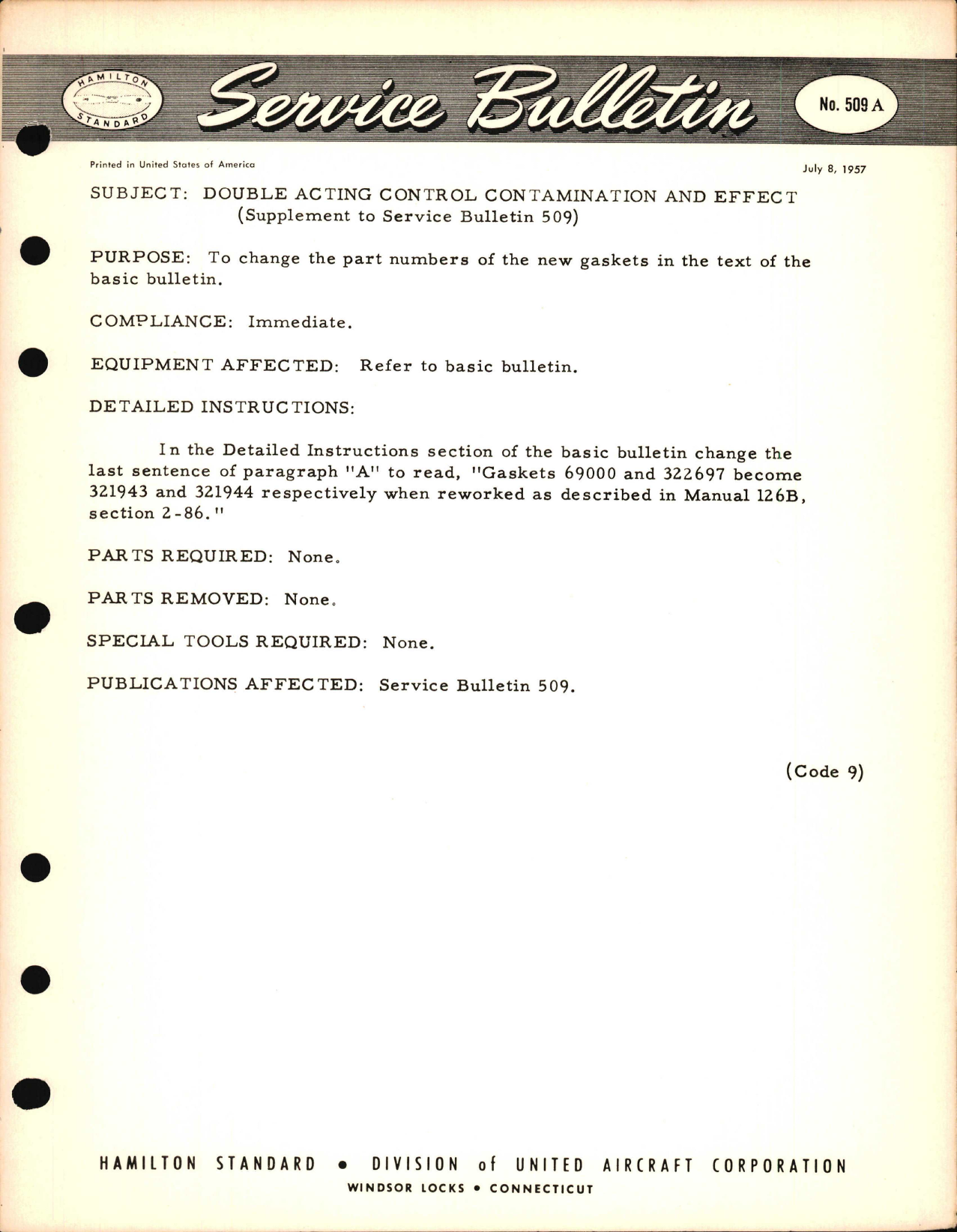 Sample page 1 from AirCorps Library document: Double Acting Control Contamination and Effect
