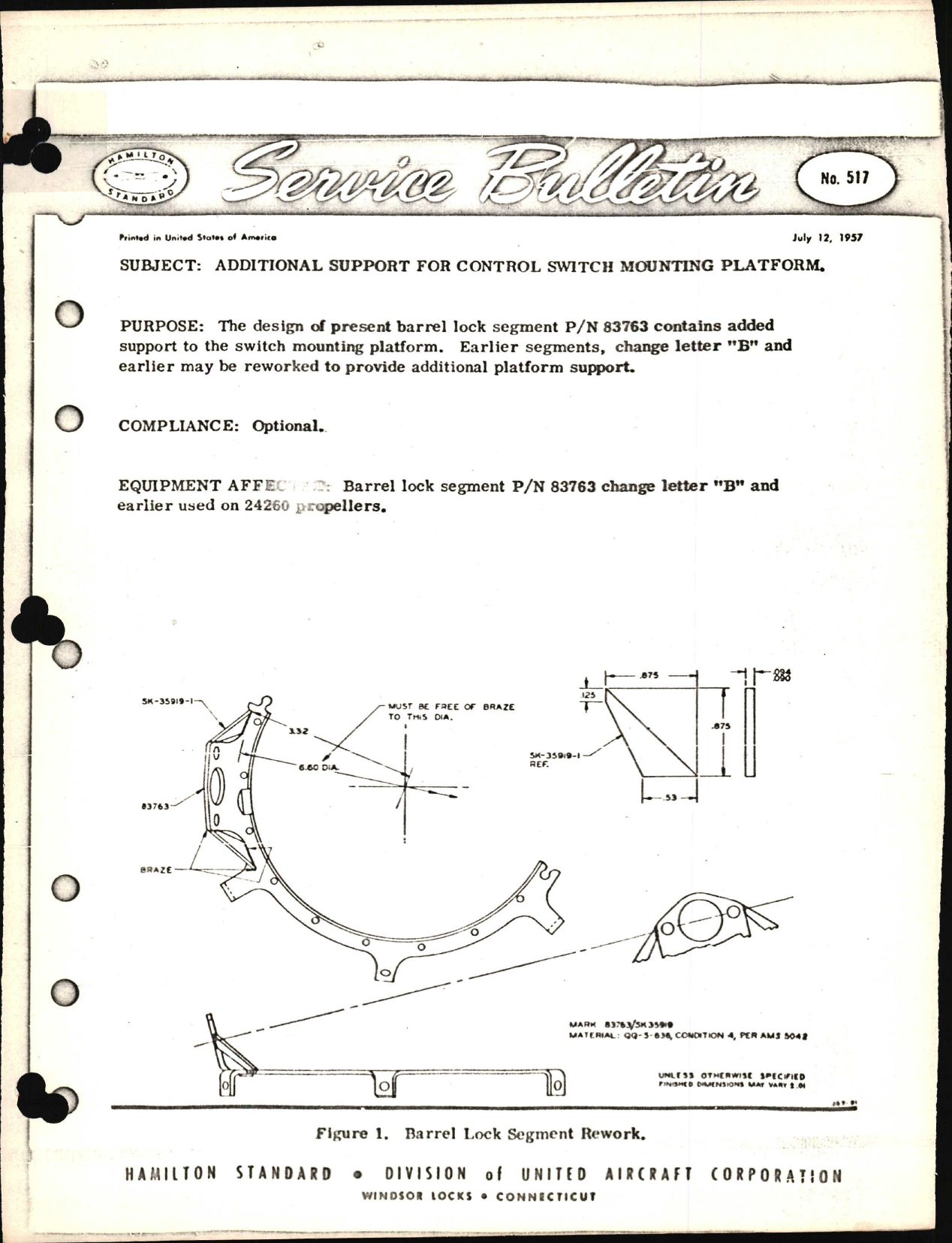 Sample page 1 from AirCorps Library document: Additional Support for Control Switch Mounting Platform