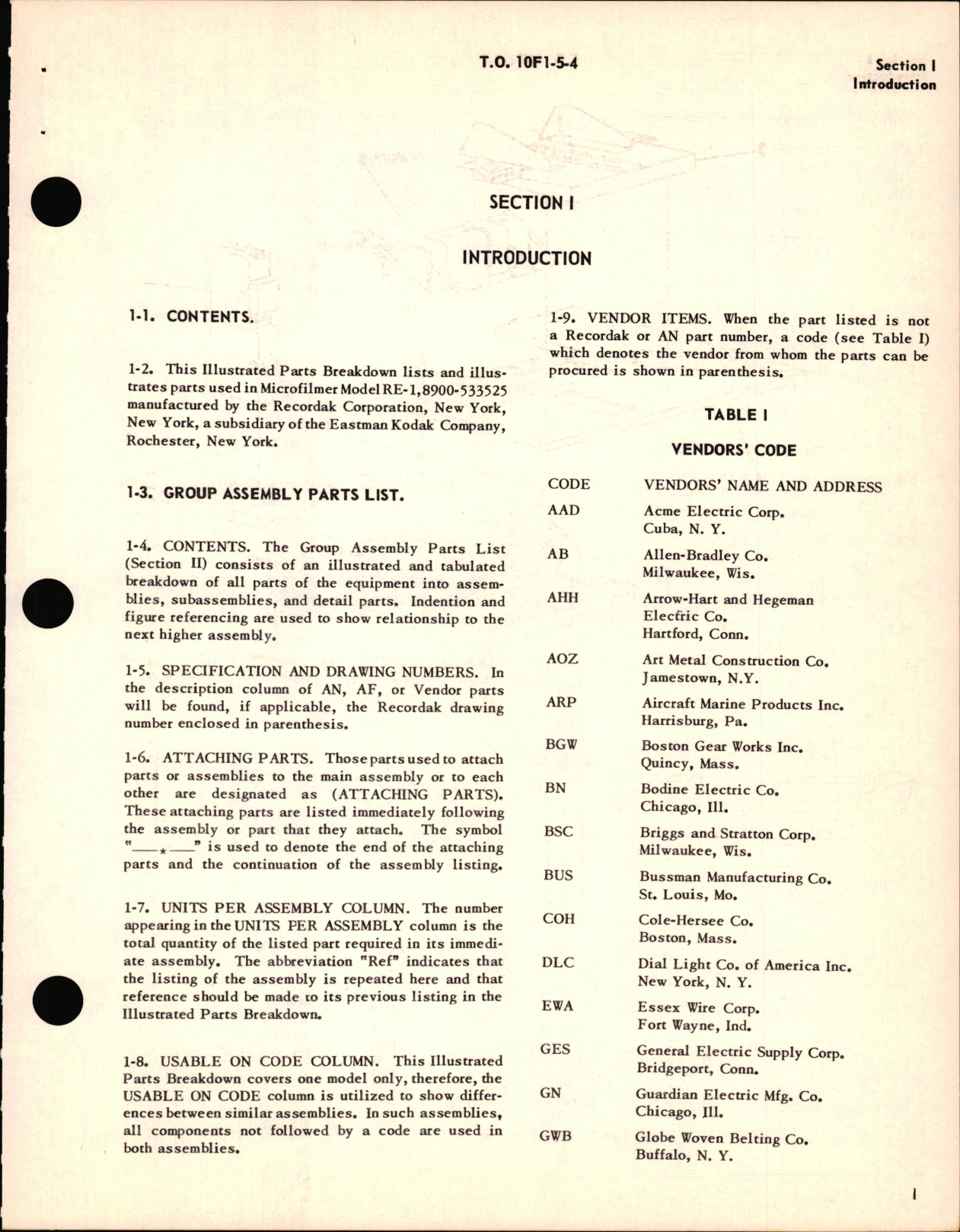 Sample page 5 from AirCorps Library document:  Illustrated Parts Breakdown for Microfilmer Model RE-1 8900-533525