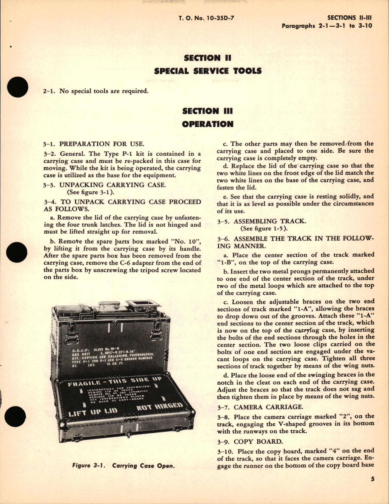 Sample page 9 from AirCorps Library document: Operating & Service Instructions for Type P-1 Photographic Copying & Enlarging Kit