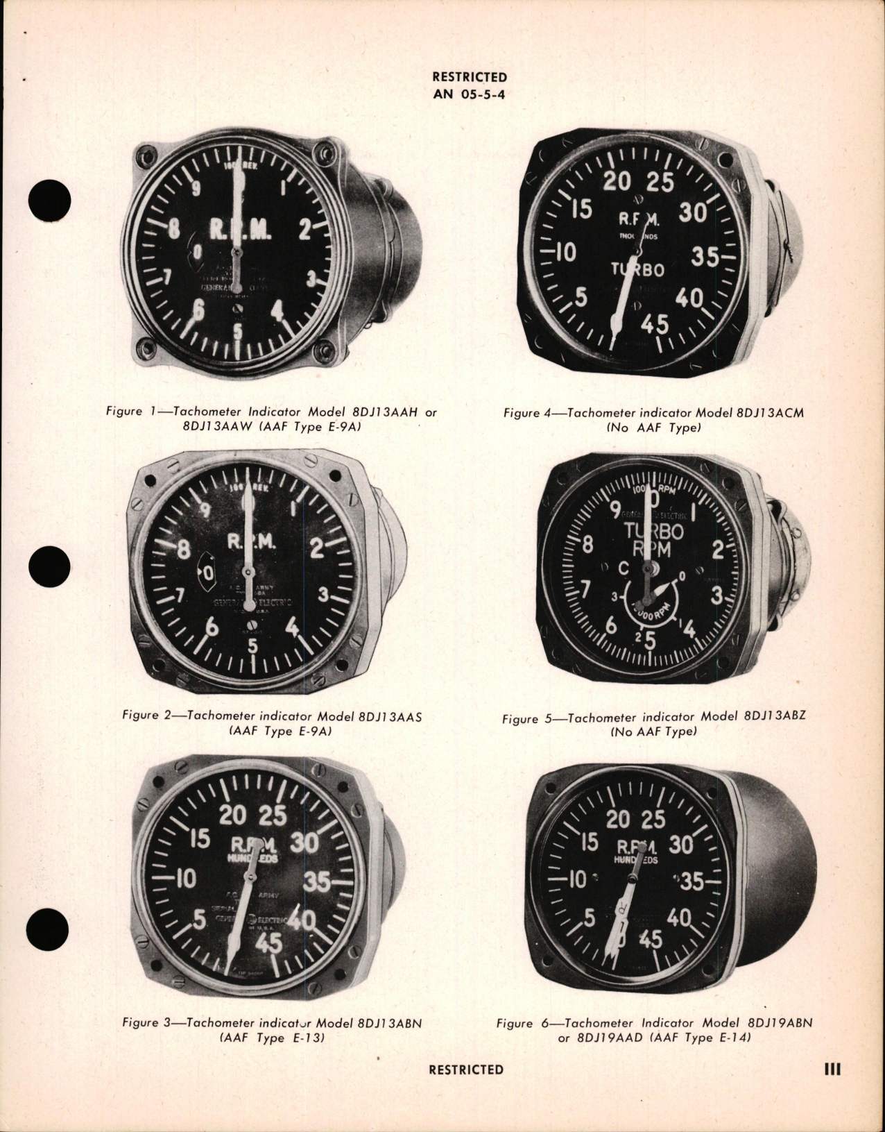 Sample page 5 from AirCorps Library document: Operation and Service Instructions for Type E-9A, E-13, & E-14 Electric Tachometers