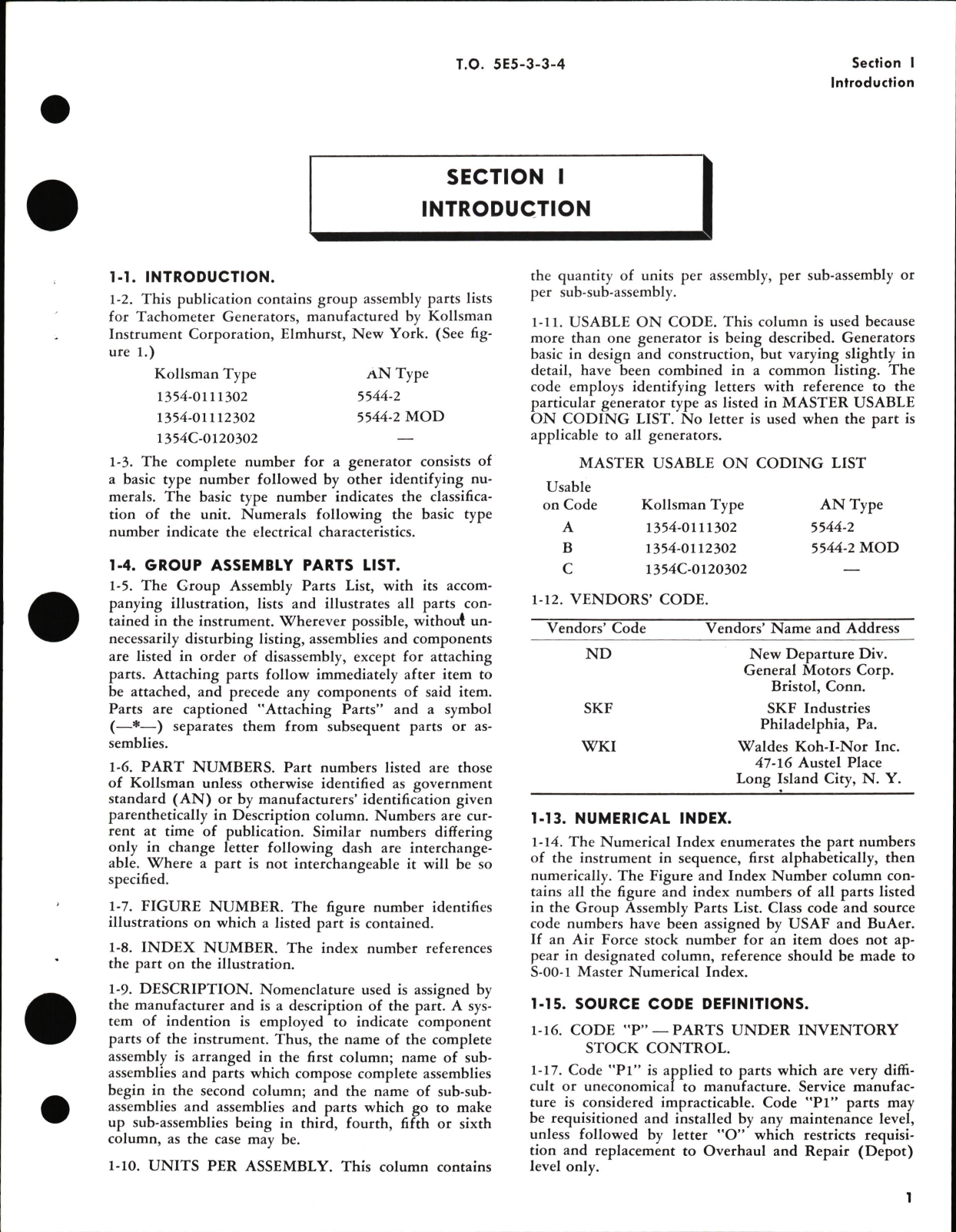 Sample page 5 from AirCorps Library document: Illustrated Parts Breakdown for Tachometer Generator Part No. 1354-0111302, 1354-0112302, 1354C-0120302 