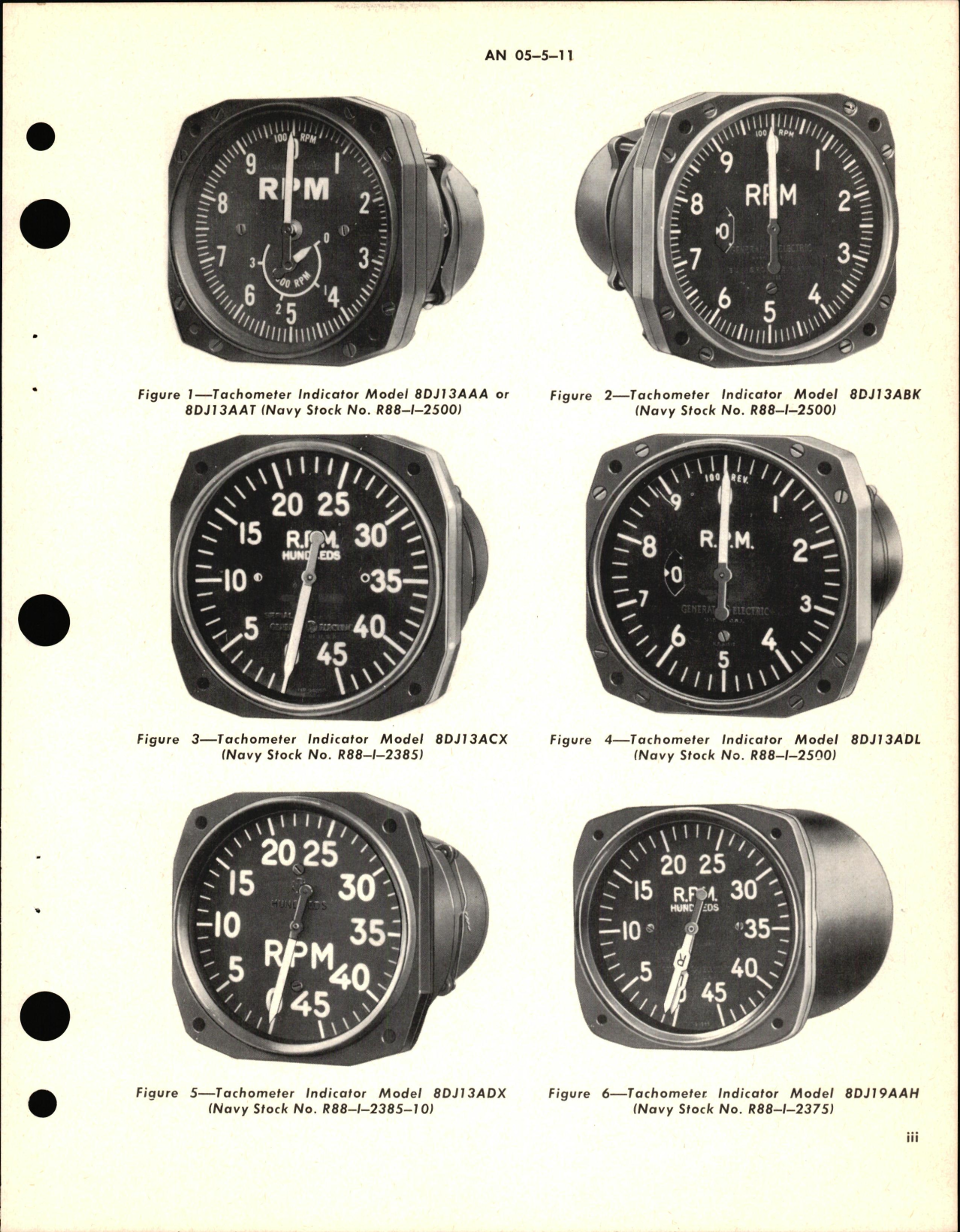 Sample page 7 from AirCorps Library document: Installation, Operation, Service, & Overhaul Instructions for Electric Tachometer Generators, Electric Tachometer Indicators, & Electric Synchroscopes 